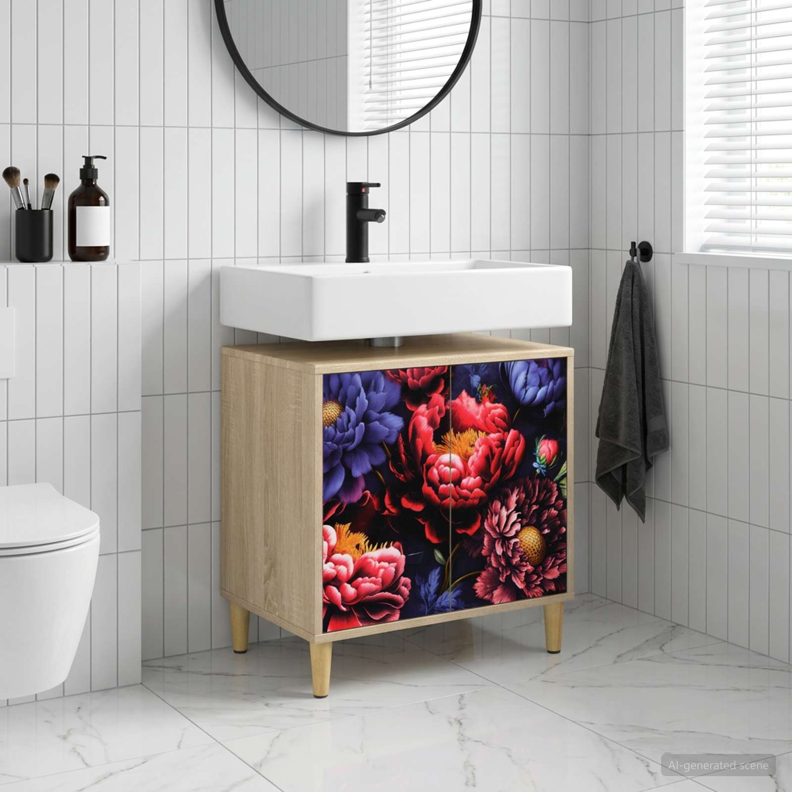 Badezimmerschrank KIEL Sonoma 60 x 40 x 60 cm Holzwerkstoff
