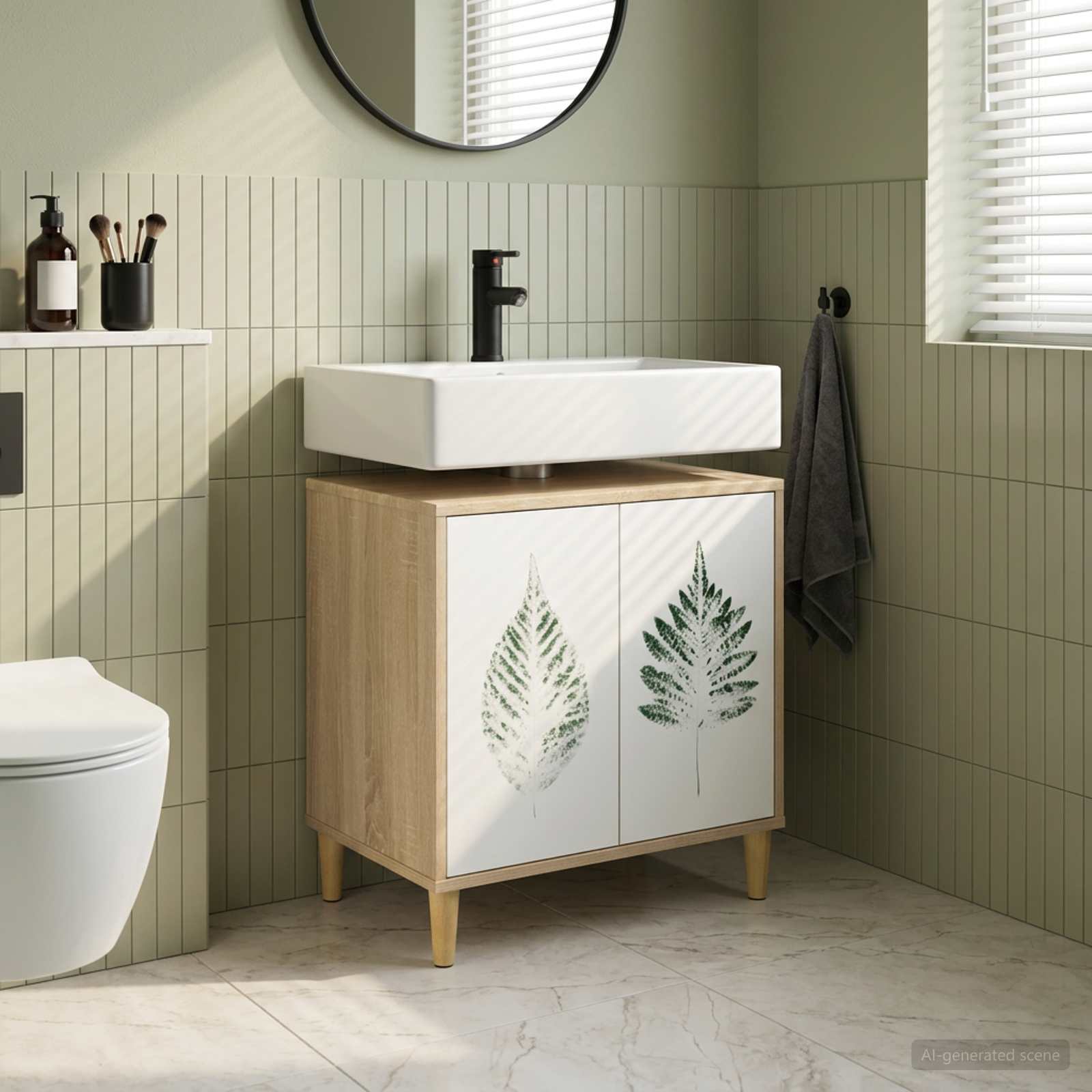 Badezimmerschrank HANAU Sonoma 60 x 40 x 60 cm Holzwerkstoff