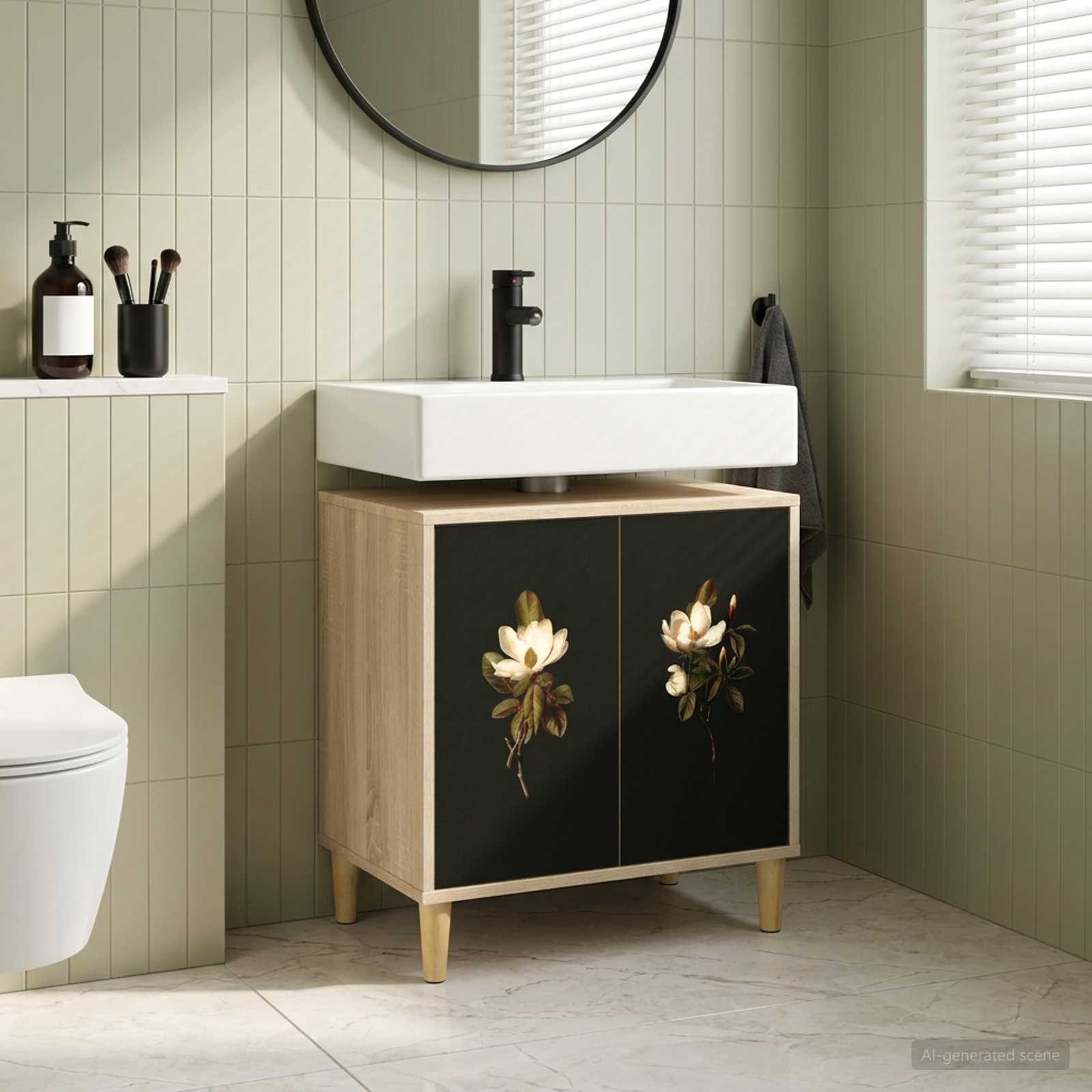 Badezimmerschrank BREMEN Sonoma 60 x 40 x 60 cm Holzwerkstoff
