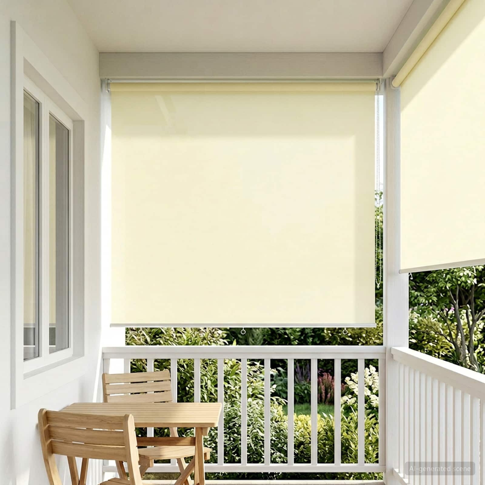Außen-Rollos mit UV-Schutz Creme 100 x 230 cm (B x H) Polyester
