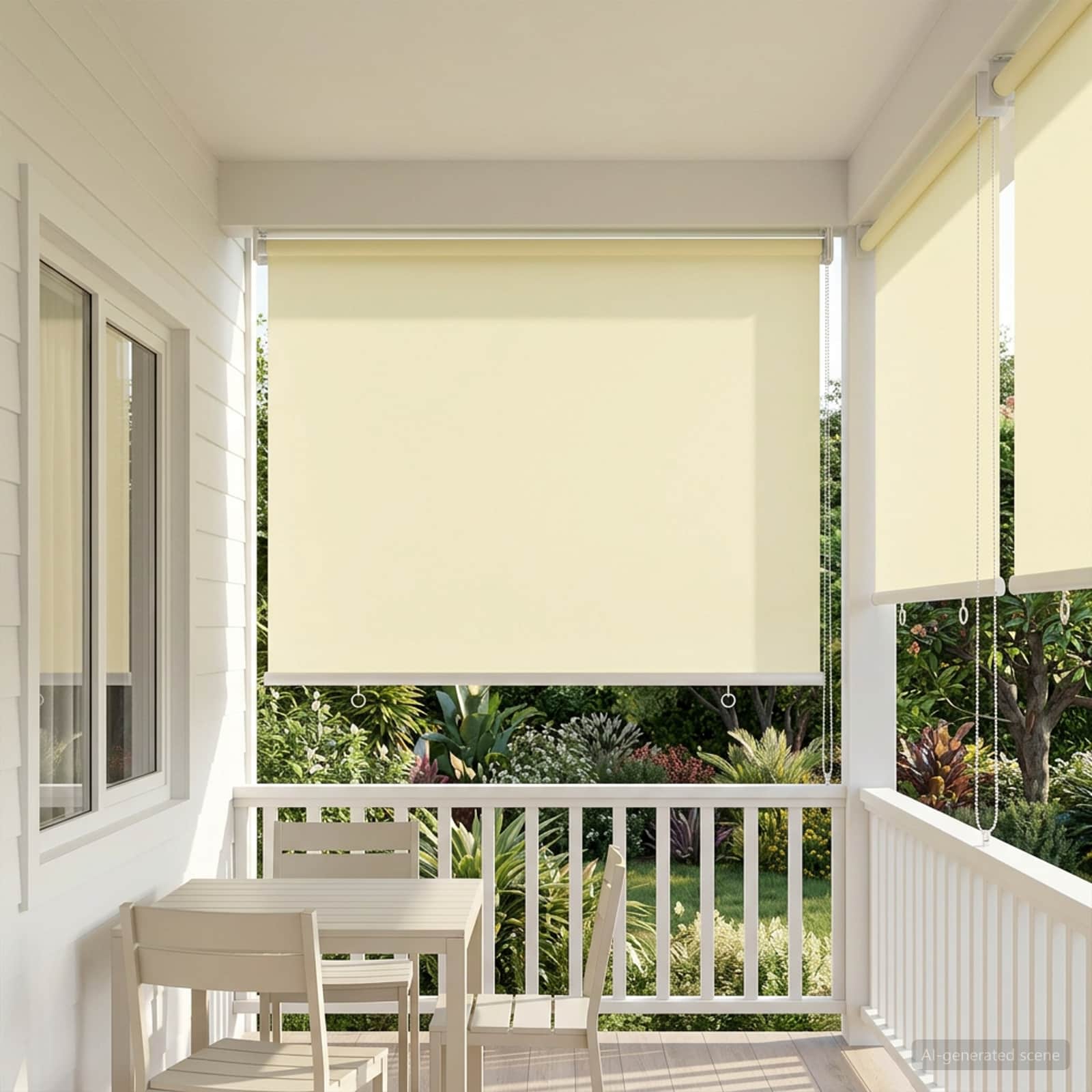 Außen-Rollos mit UV-Schutz Creme 100 x 230 cm (B x H) Polyester