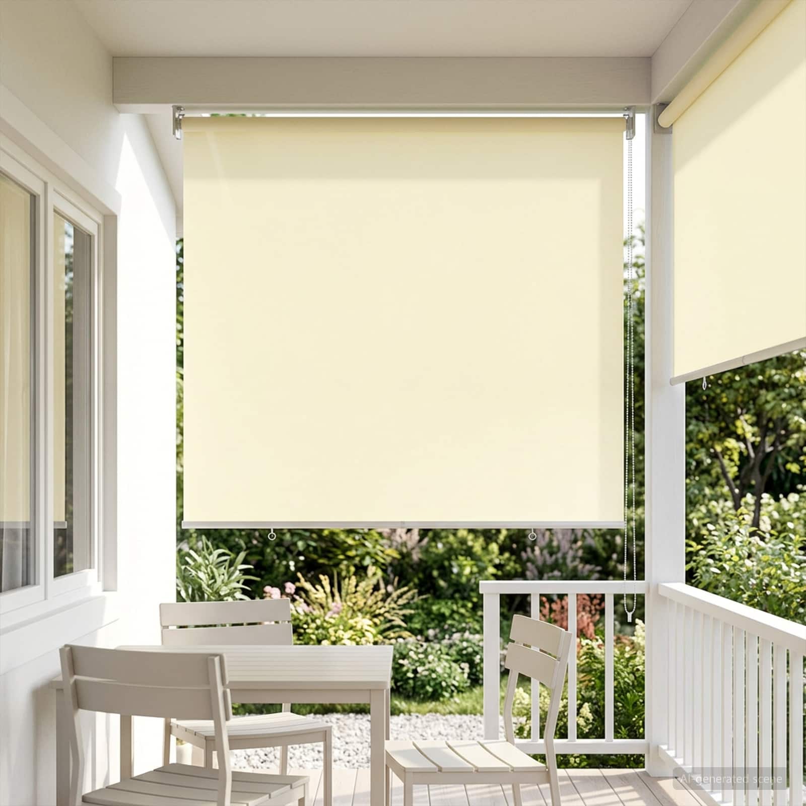 Außen-Rollos mit UV-Schutz Creme 100 x 230 cm (B x H) Polyester