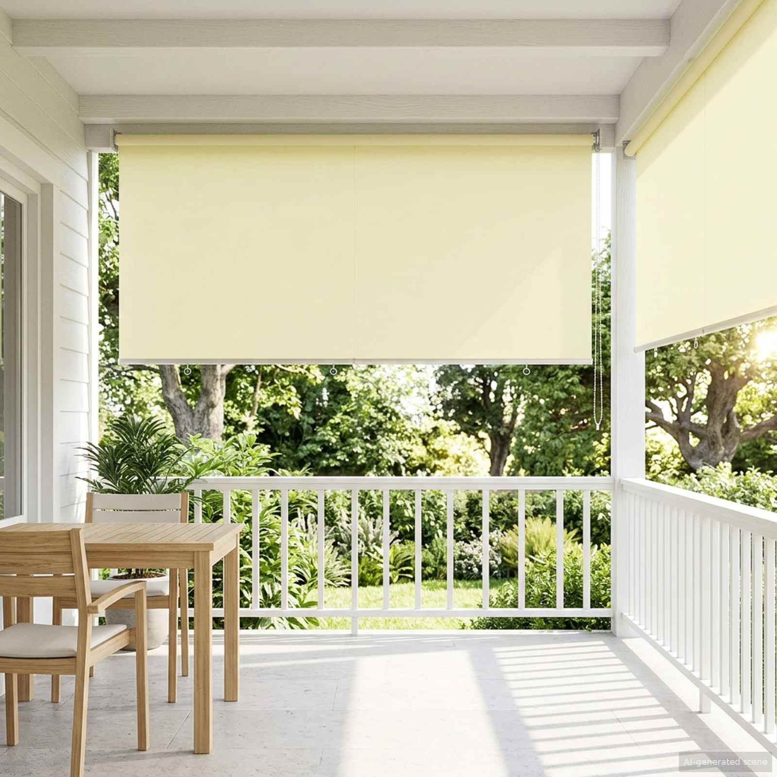 Außen-Rollos mit UV-Schutz Creme 100 x 230 cm (B x H) Polyester