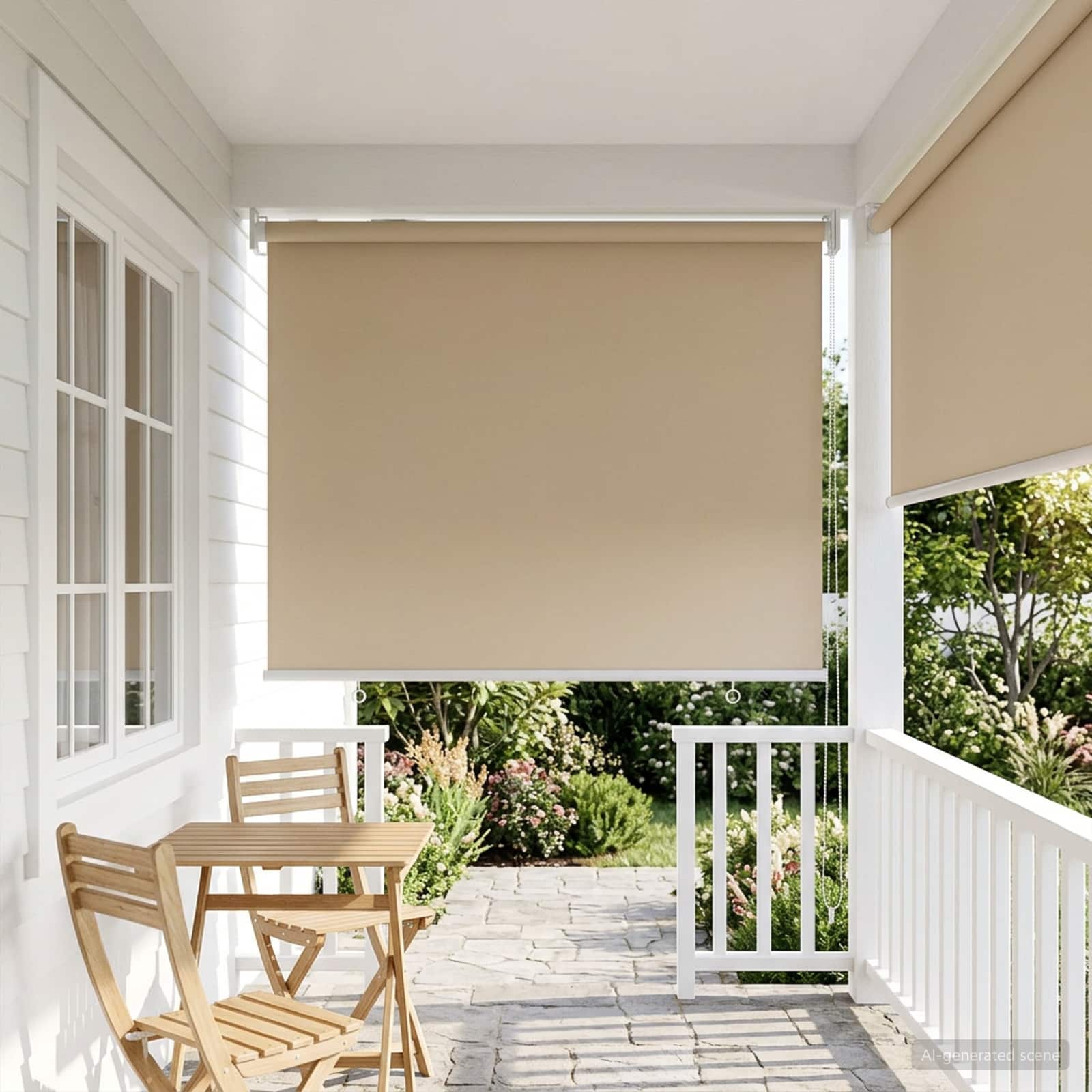 Außen-Rollos mit UV-Schutz Beige 100 x 230 cm (B x H) Polyester