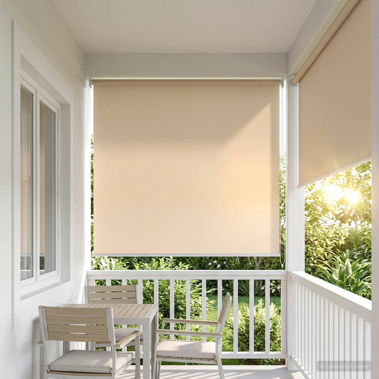 Außen-Rollos mit UV-Schutz Beige 100 x 230 cm (B x H) Polyester