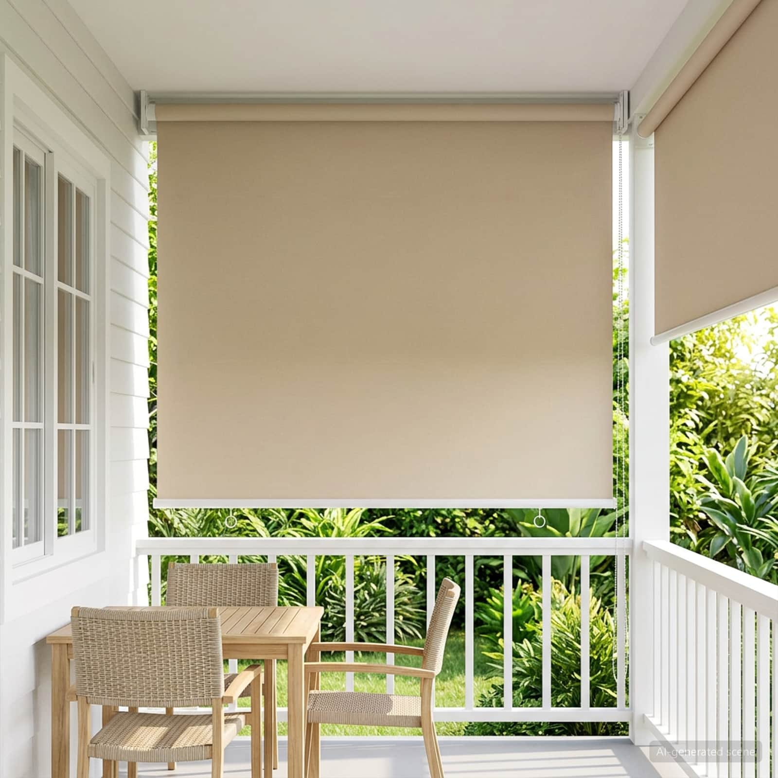 Außen-Rollos mit UV-Schutz Beige 100 x 230 cm (B x H) Polyester