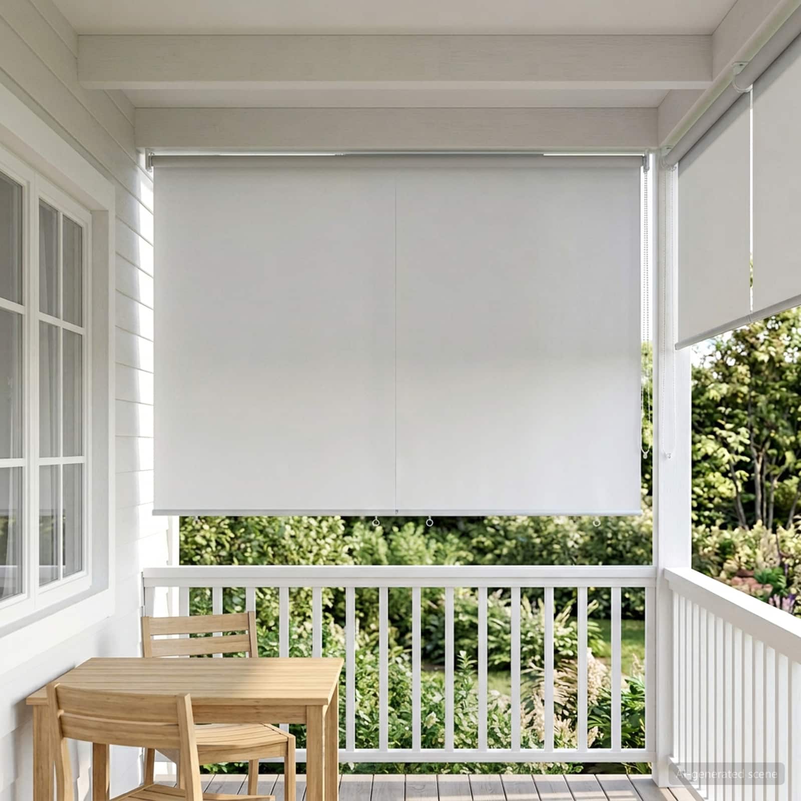 Außen-Rollos mit UV-Schutz Weiß 100 x 230 cm (B x H) Polyester