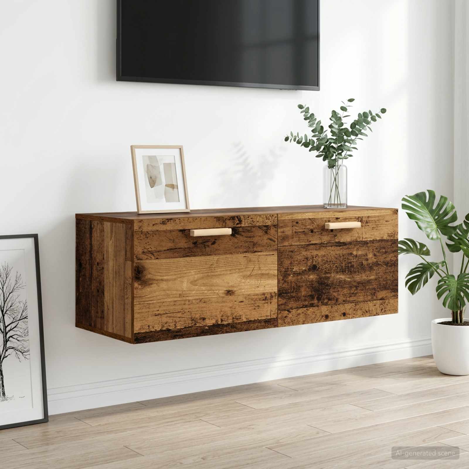 Wandschrank Altholz 100 x 36,5 x 35 cm Holzwerkstoff