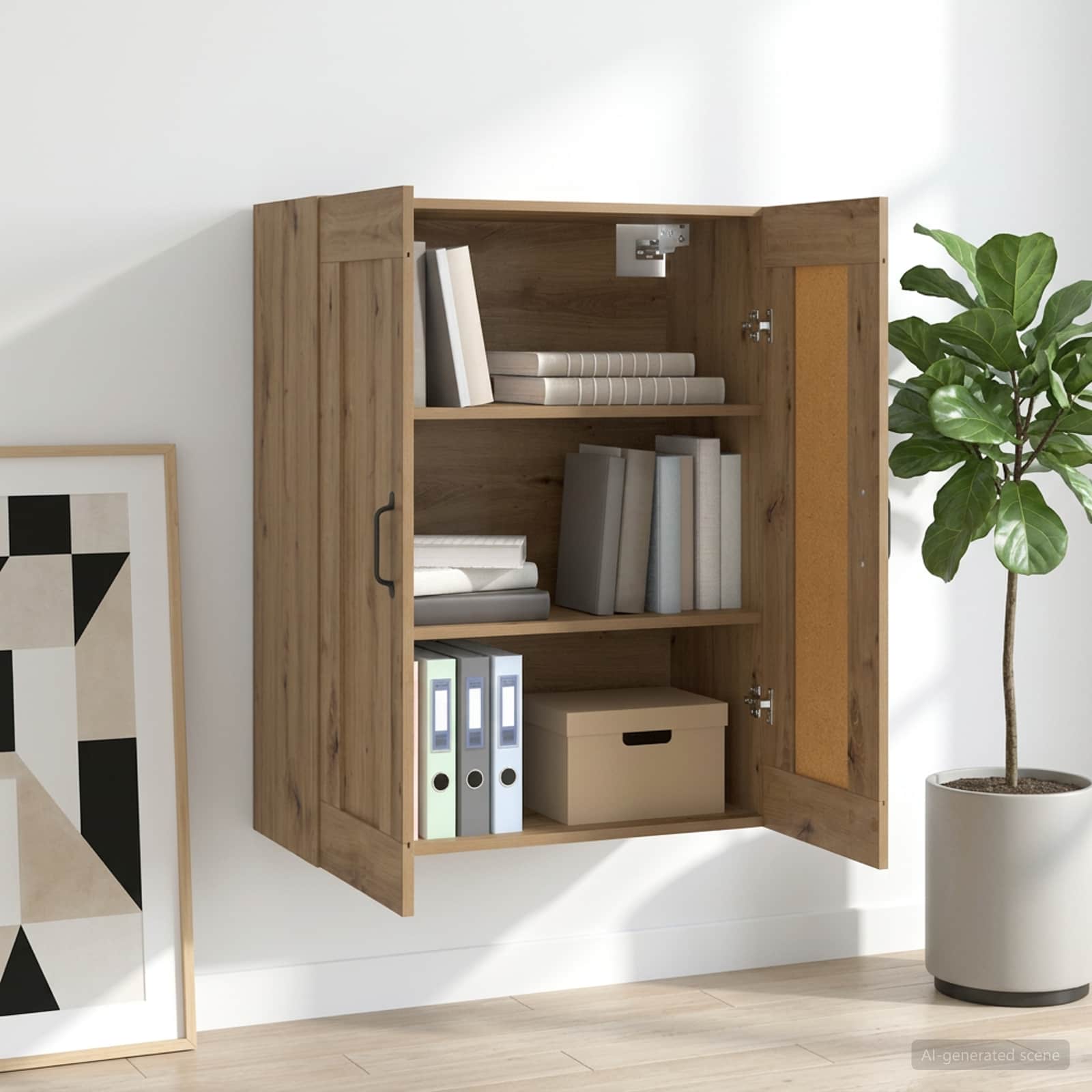 Wandschrank Artisan-Eiche 69,5 x 34 x 90 cm Holzwerkstoff