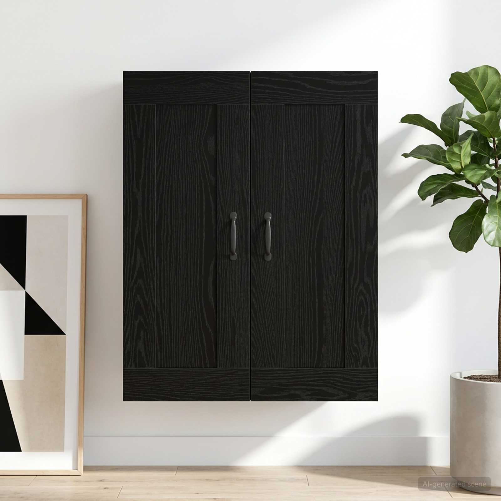 Wandschrank Schwarze Eiche 69,5 x 34 x 90 cm Holzwerkstoff