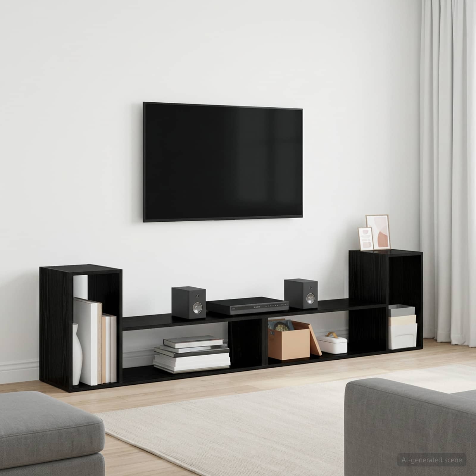 TV-Schränk 100 x 30 x 50 cm Schwarze Eiche Holzwerkstoff