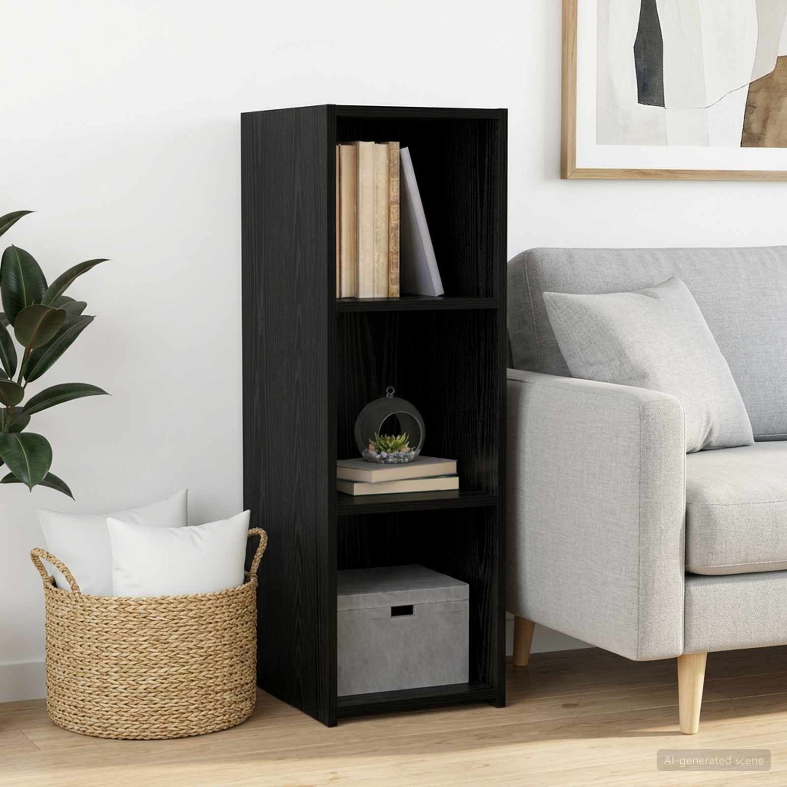 Sideboard Schwarze Eiche 30 x 41 x 93 cm Holzwerkstoff