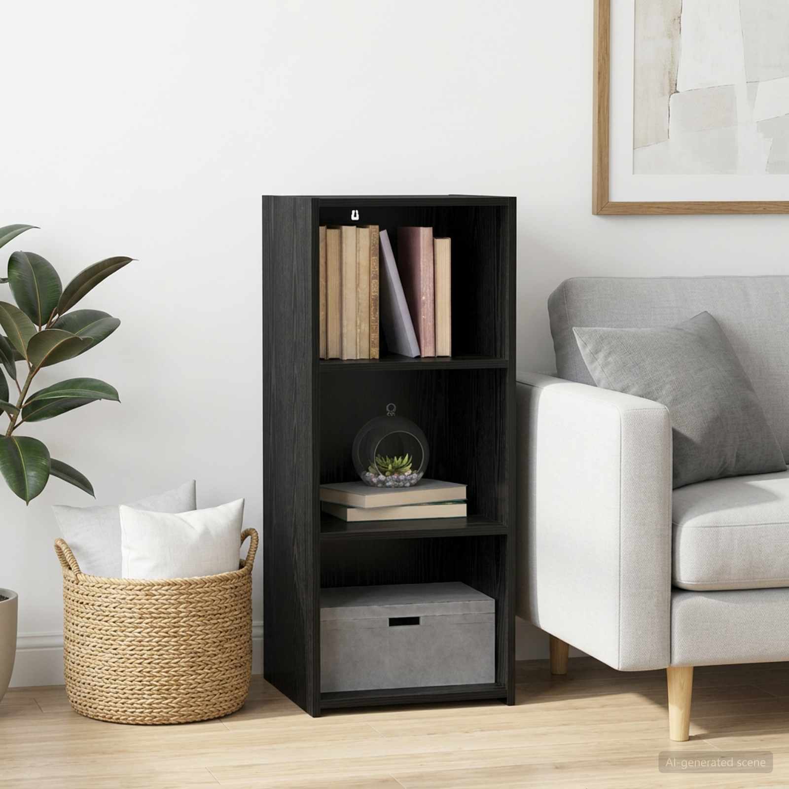 Sideboard Schwarze Eiche 40 x 41 x 93 cm Holzwerkstoff