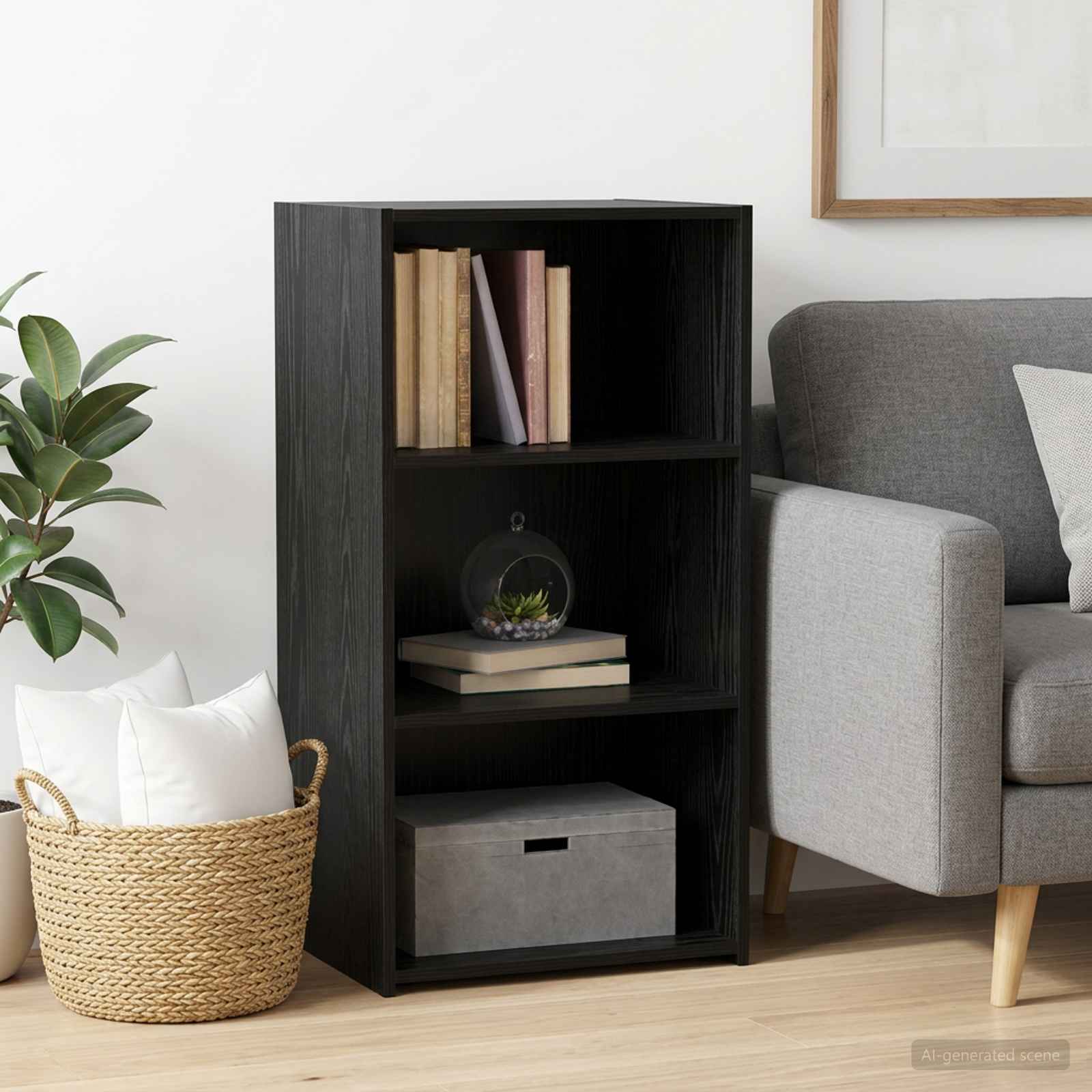 Sideboard Schwarze Eiche 50 x 41 x 93 cm Holzwerkstoff