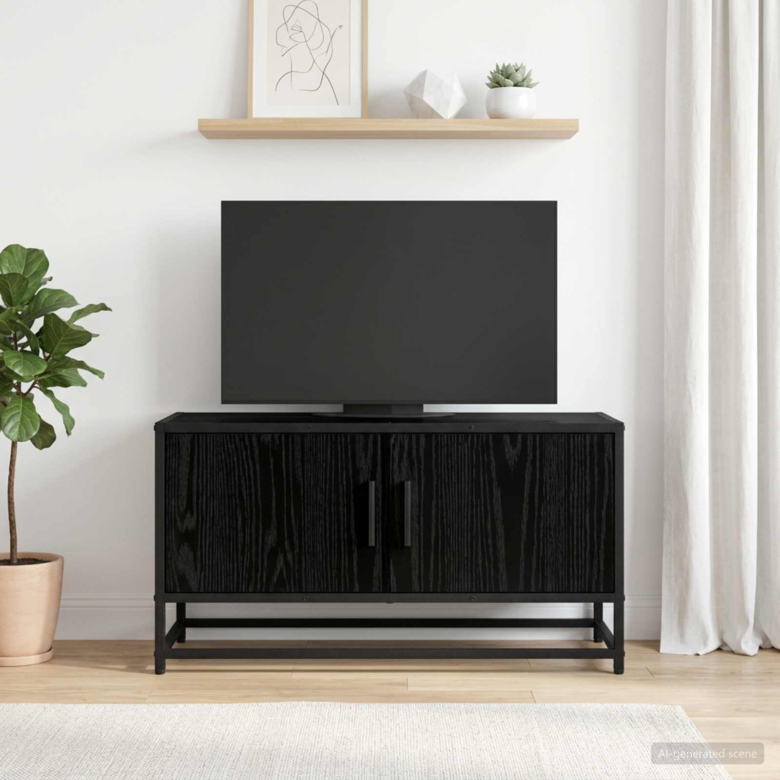 TV-Schränk 80 x 34,5 x 40 cm Schwarze Eiche Holzwerkstoff