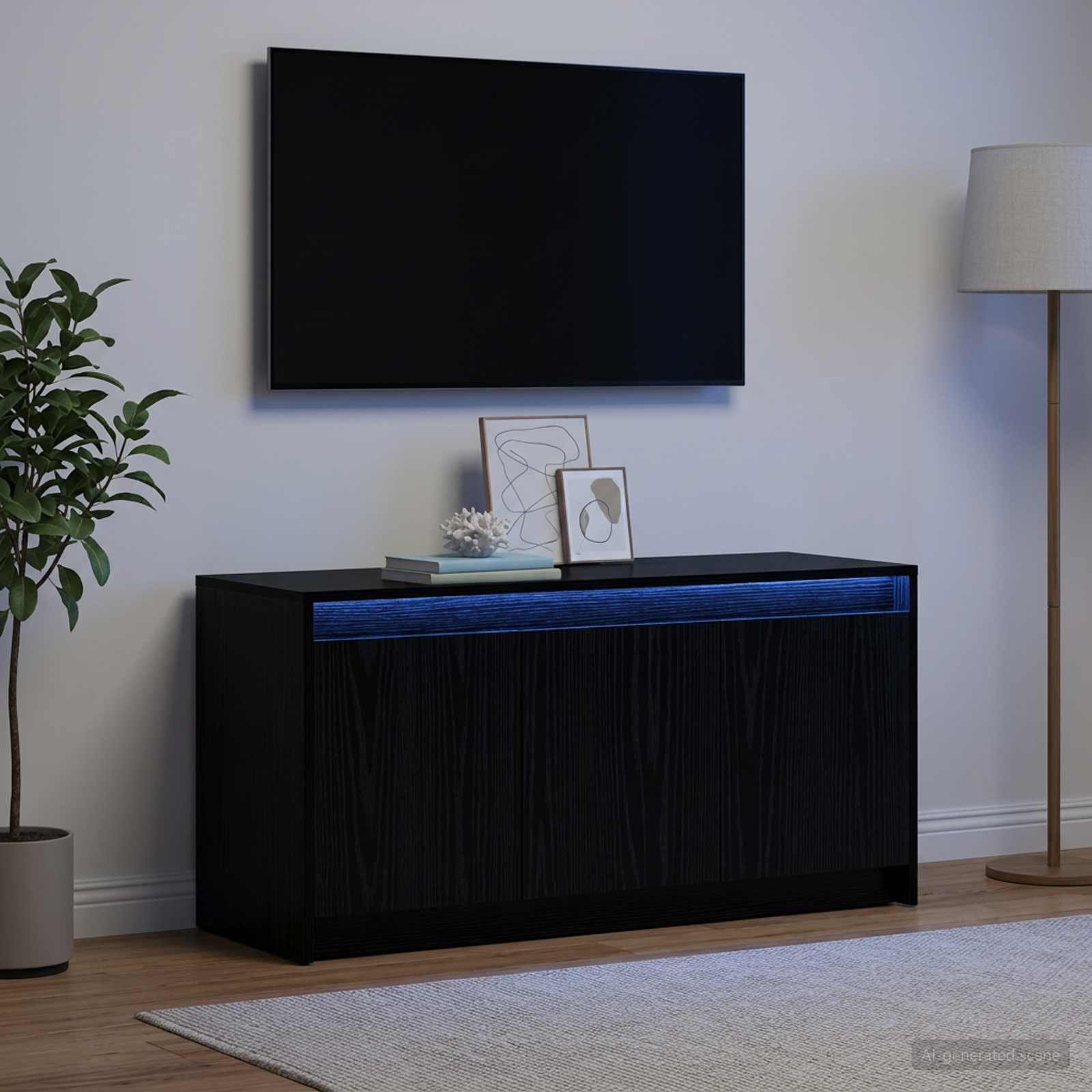 TV-Schränk 100 x 34 x 50 cm Schwarze Eiche Holzwerkstoff