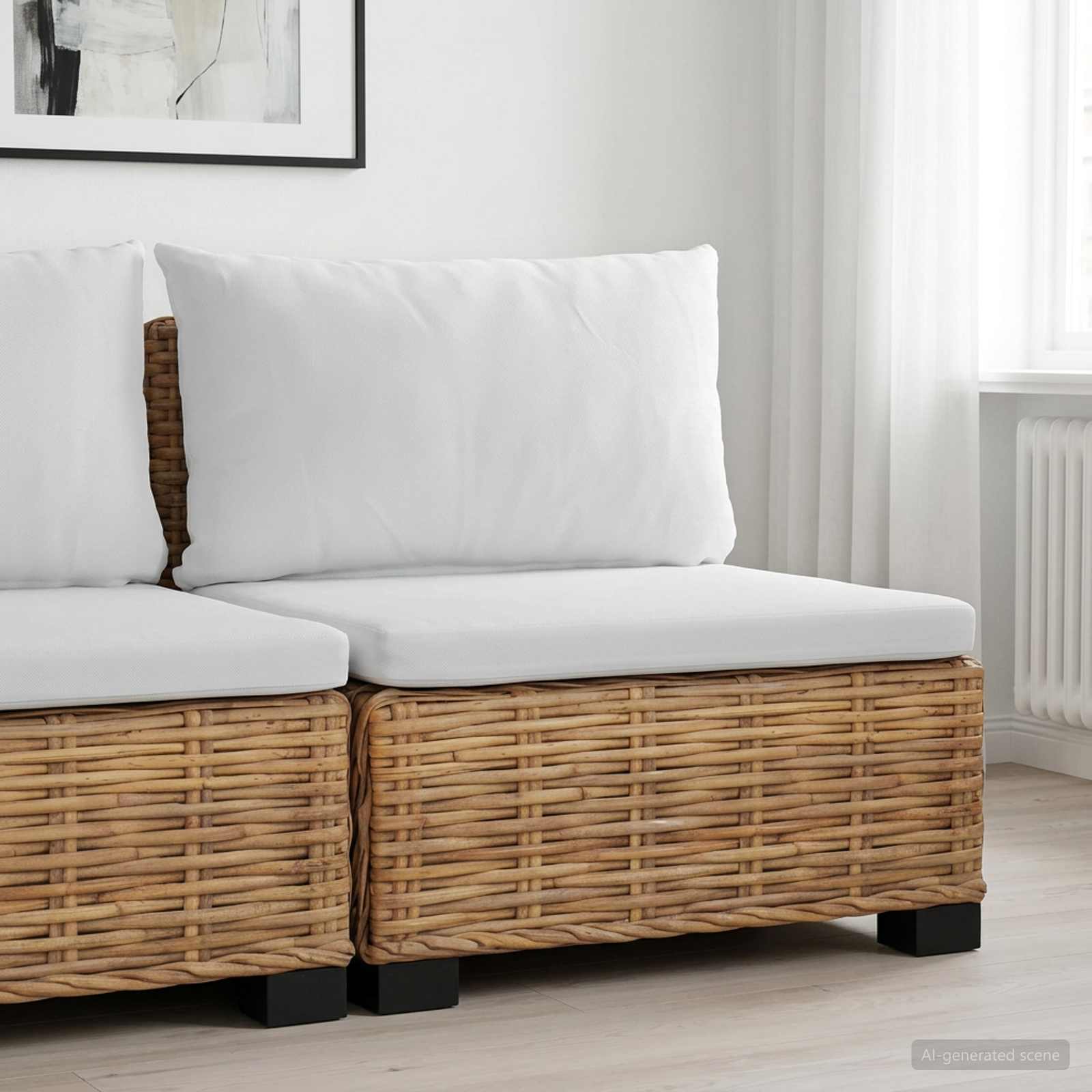 Mittels Sofa mit Kissen GENDT Naturrattan Natur