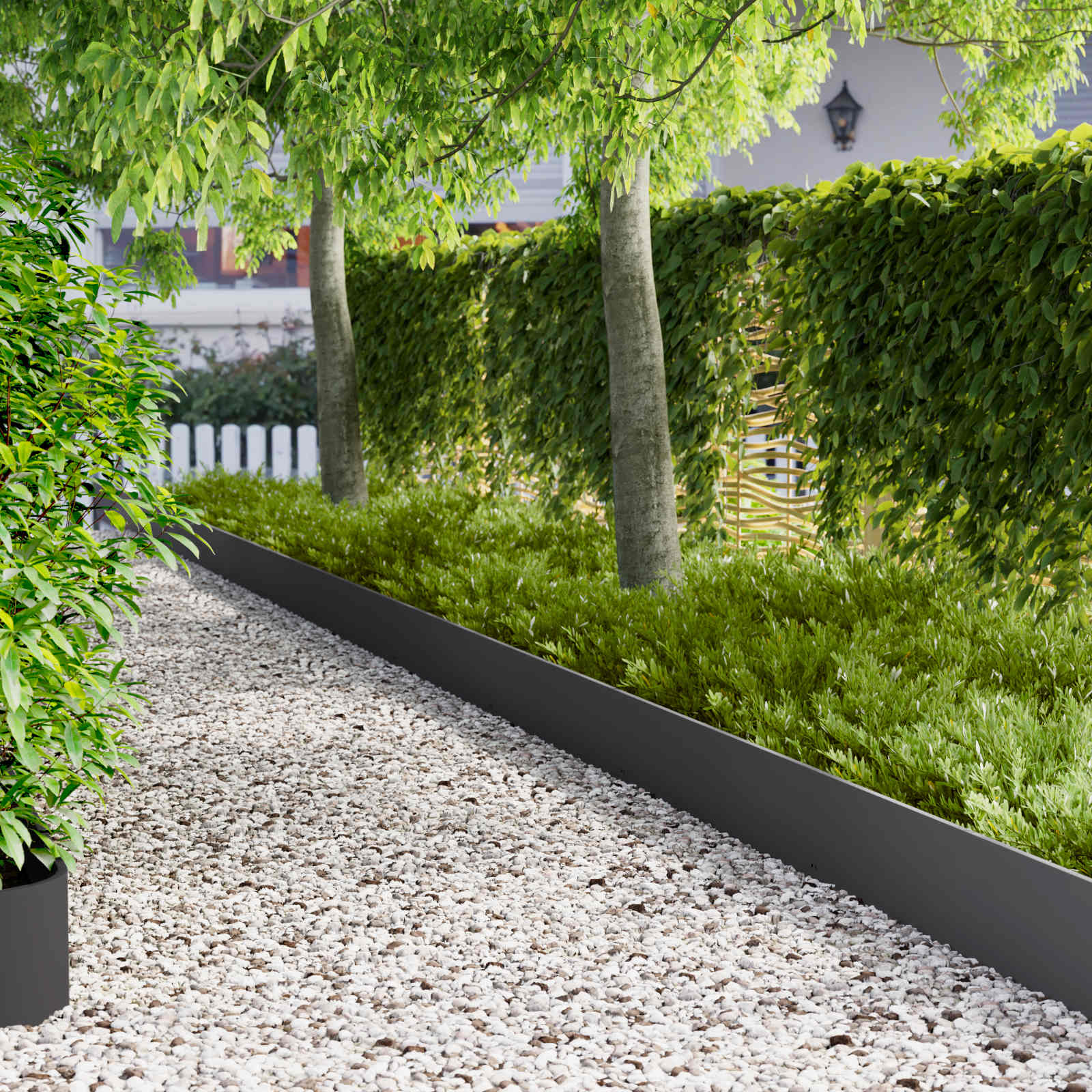 Rasenkante 10 stk. 103 x 25 cm Stahl Schwarz