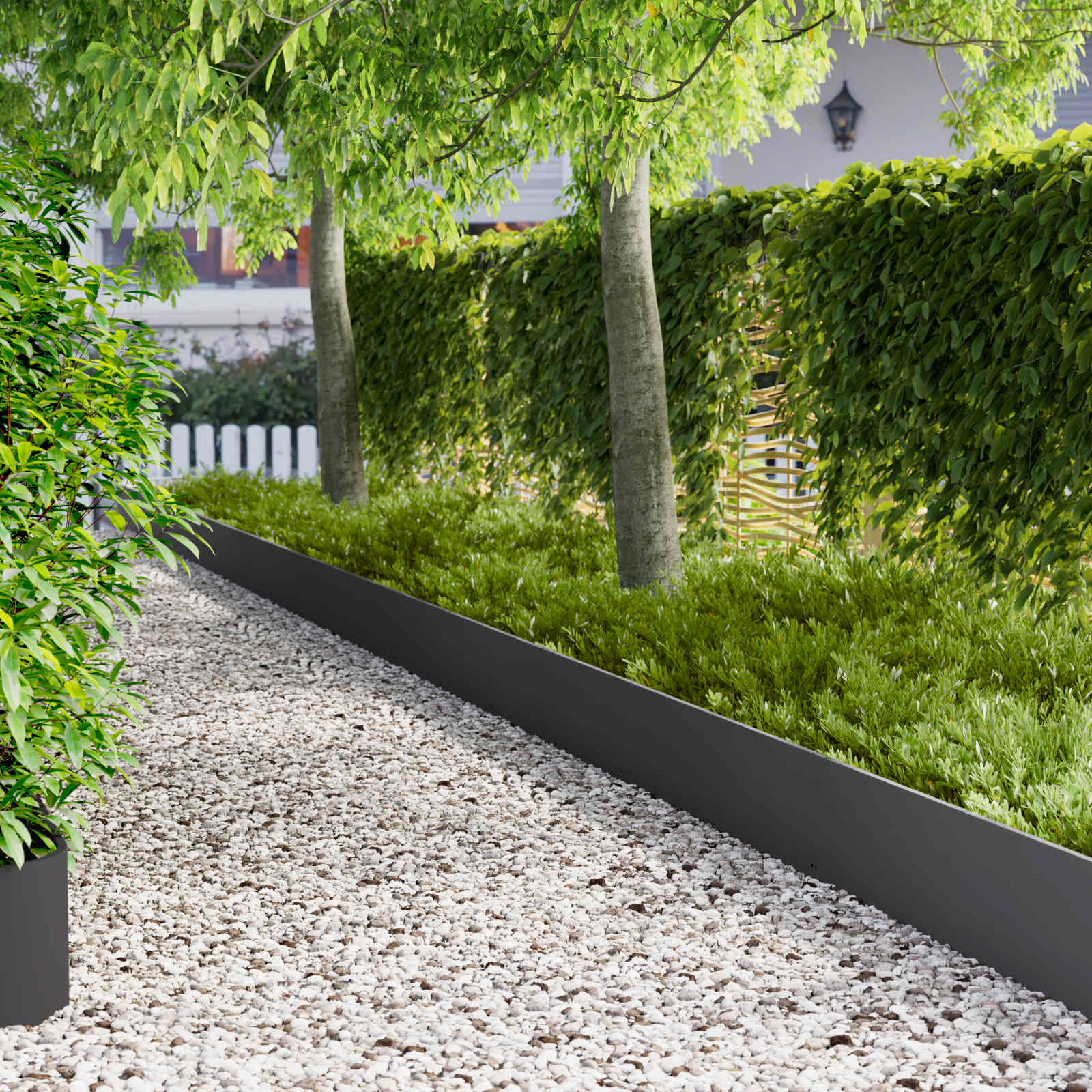 Rasenkante 20 stk. 103 x 30 cm Stahl Schwarz