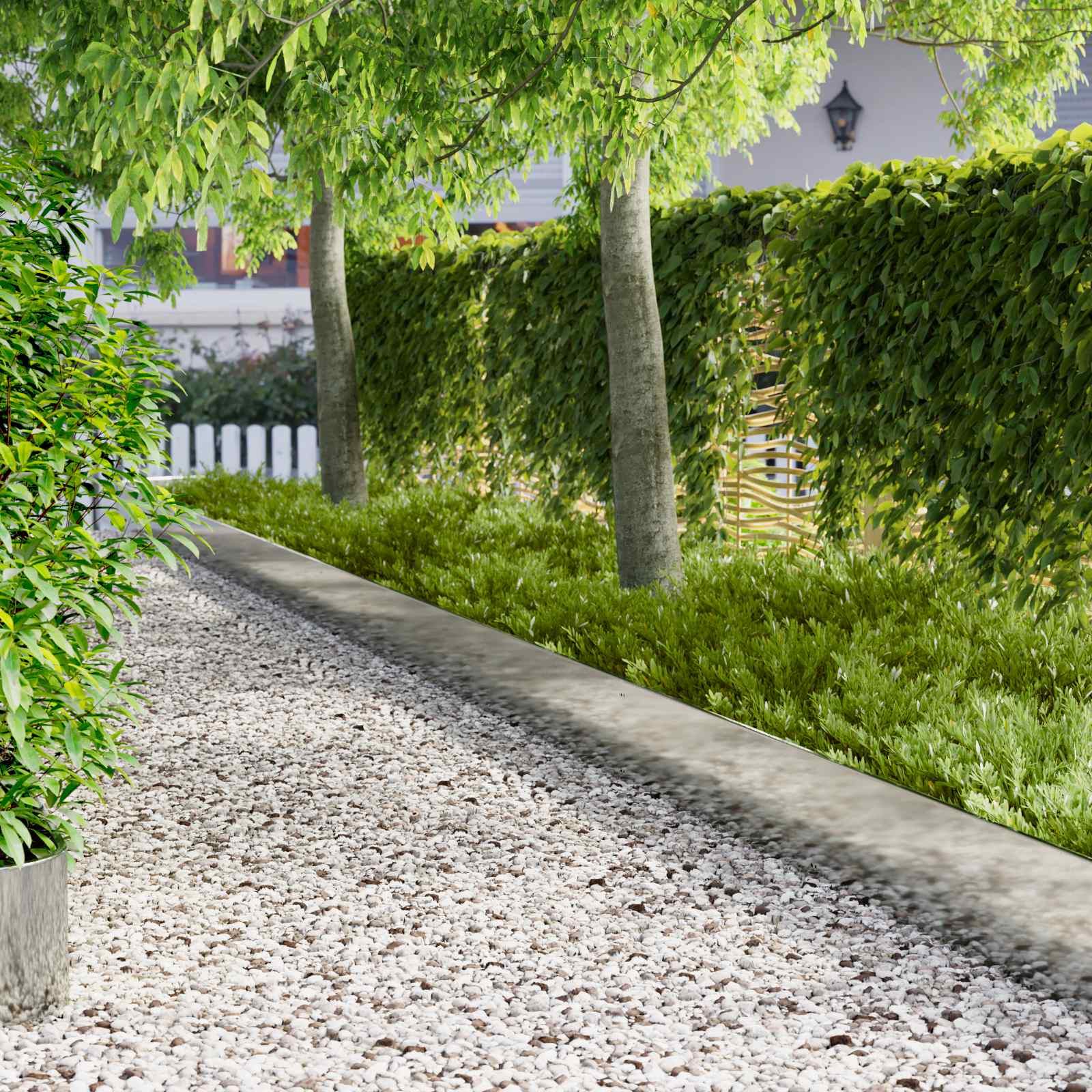 Rasenkante 20 stk. 103 x 30 cm Stahl Silber