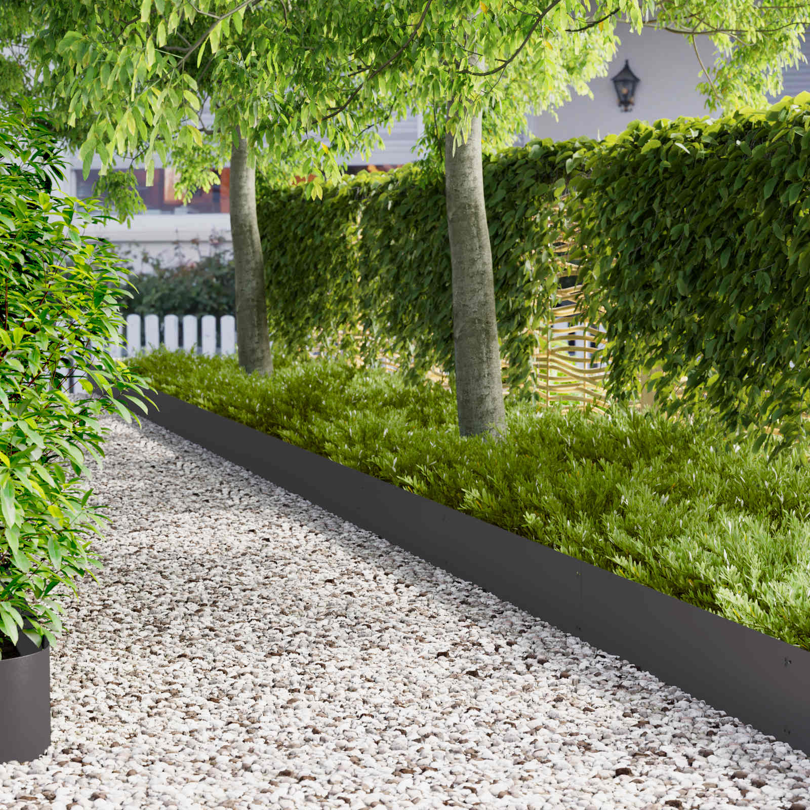 Rasenkante 10 stk. 103 x 25 cm Stahl Schwarz
