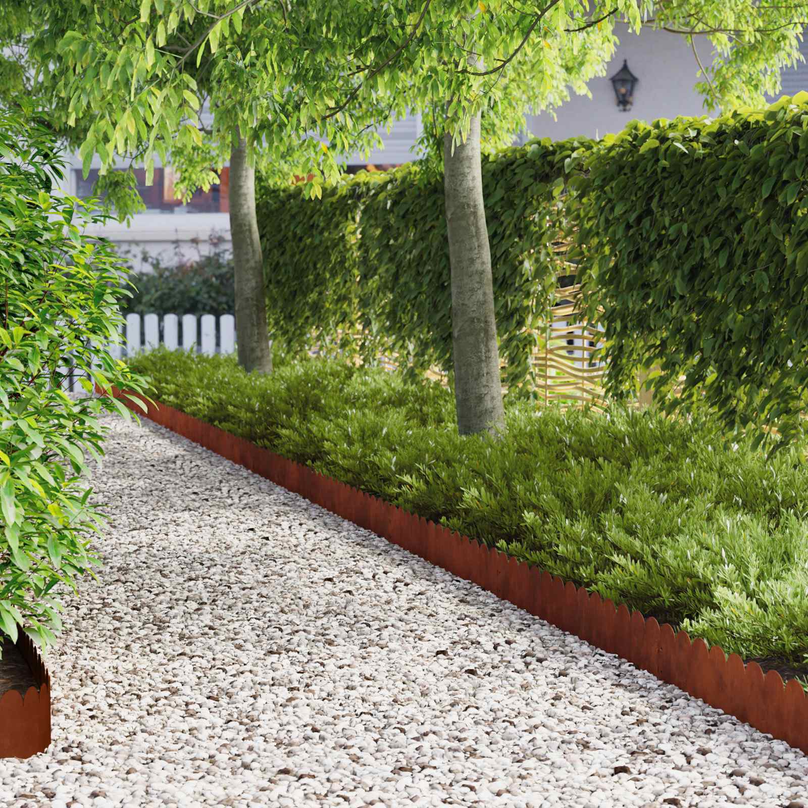 Raseneinfassung 10 stk. 103 x 20 cm Stahl Rostig