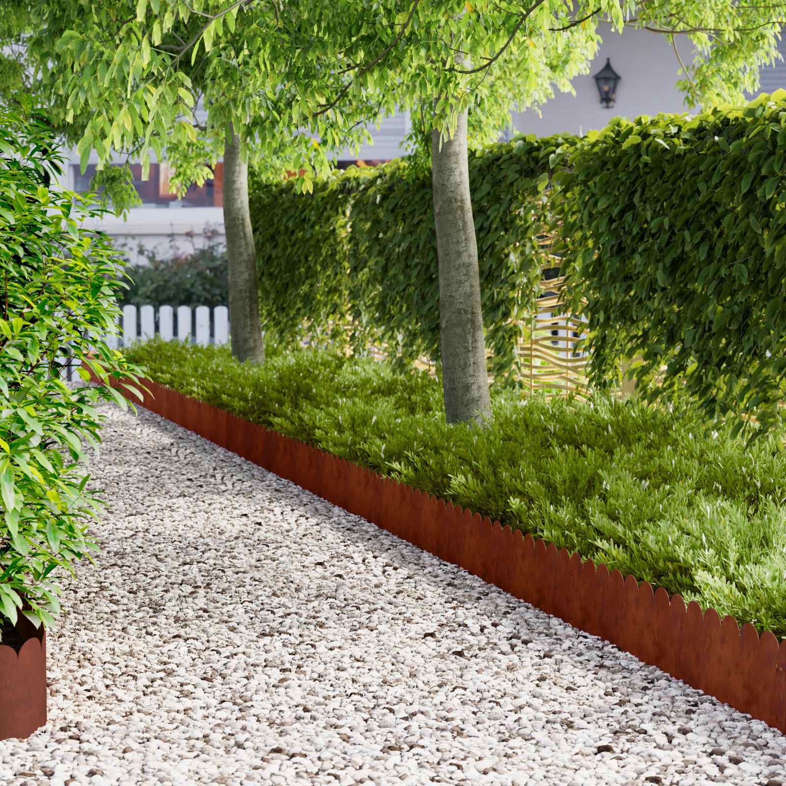 Raseneinfassung 30 stk. 103 x 25 cm Stahl Rostig