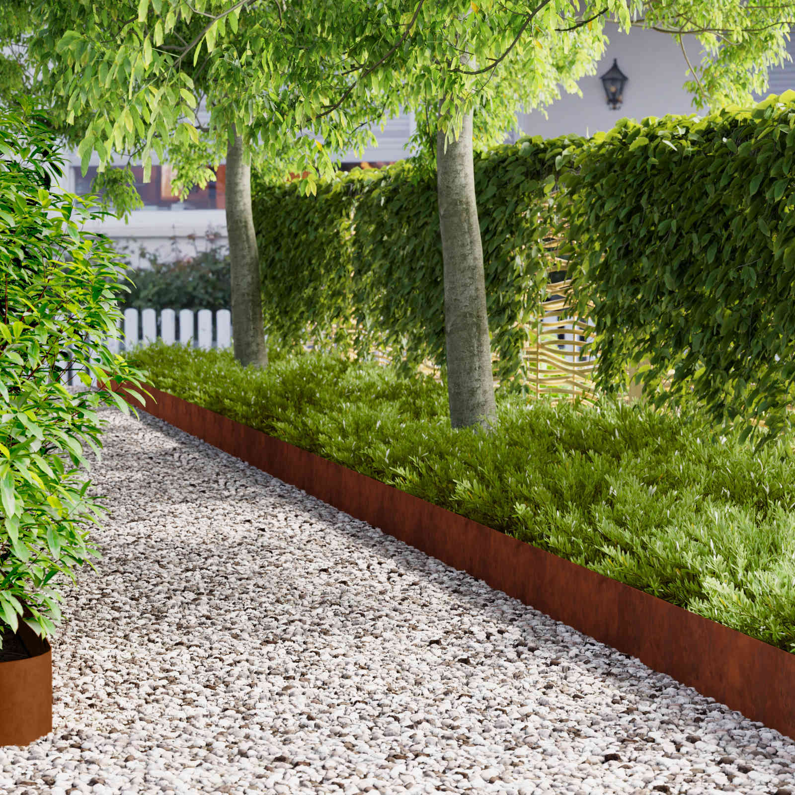Raseneinfassung 30 stk. 102 x 15 x 4 cm Stahl Rostig