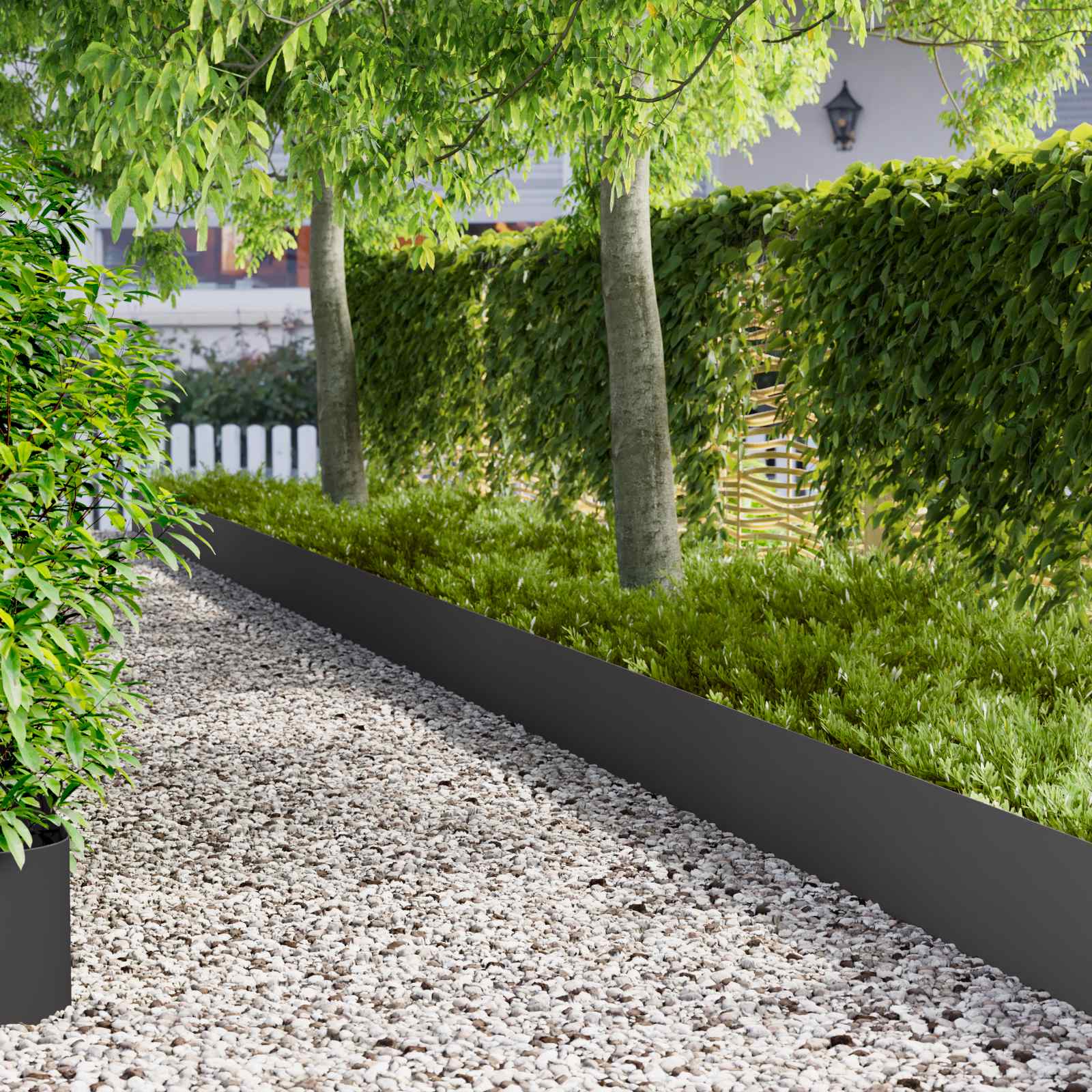 Rasenkante 20 stk. 100 x 22 cm Stahl Schwarz