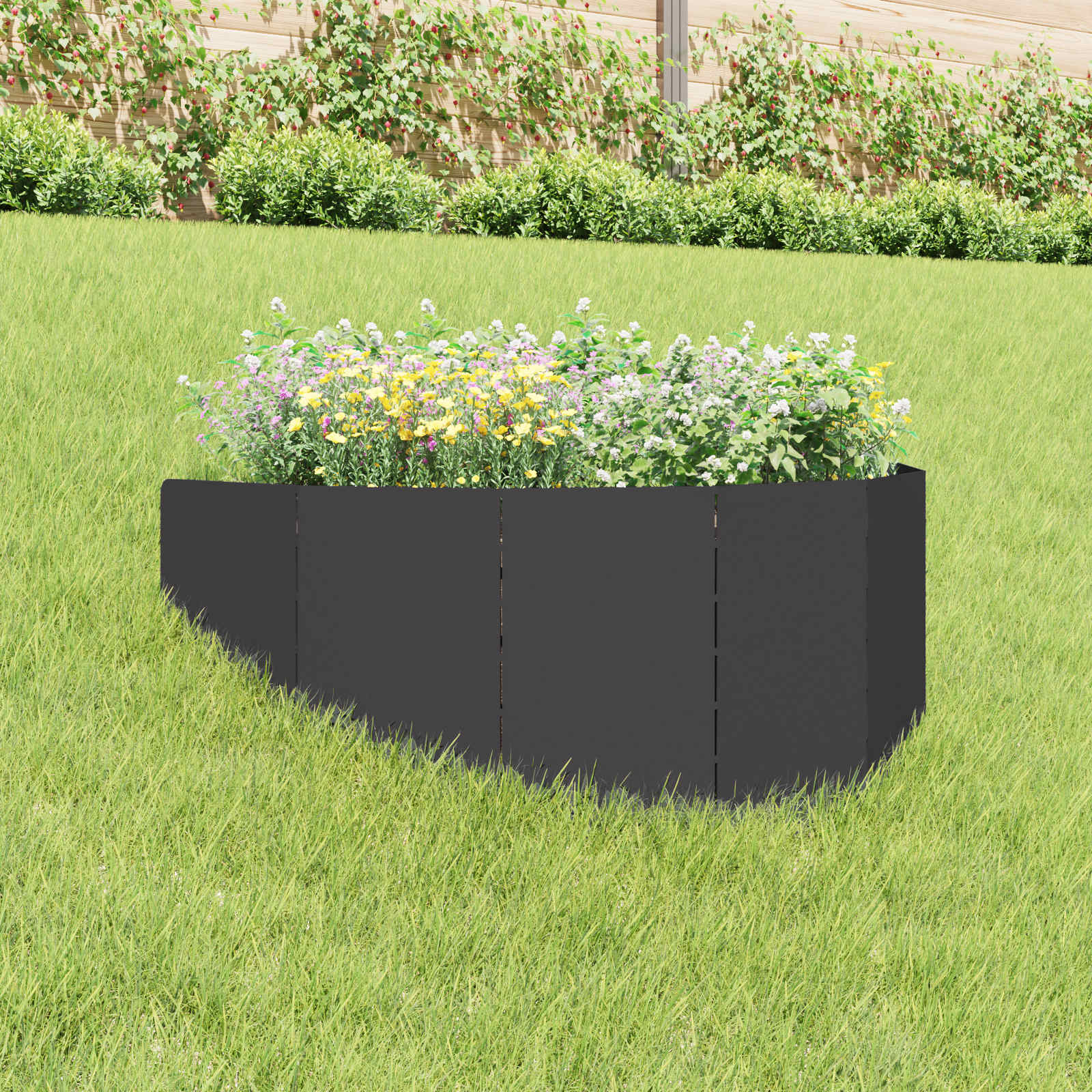 Raseneinfassung 100 x 45 cm Stahl Schwarz