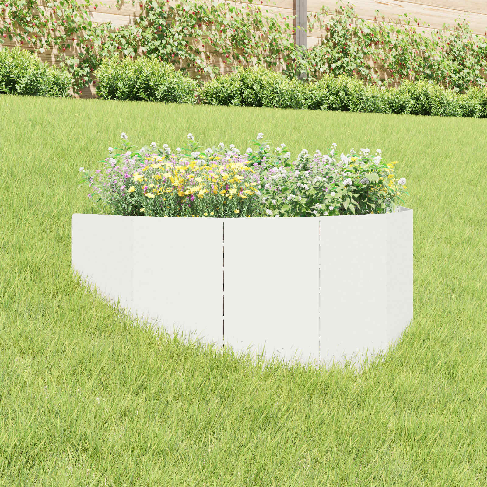Raseneinfassung 100 x 45 cm Stahl Weiß