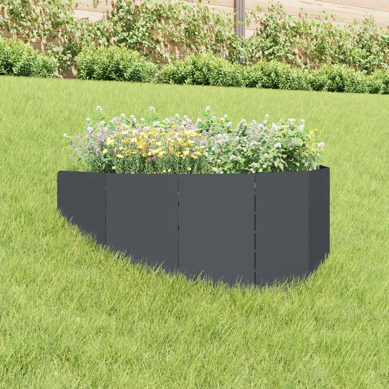 Raseneinfassung 100 x 45 cm Stahl Anthrazit