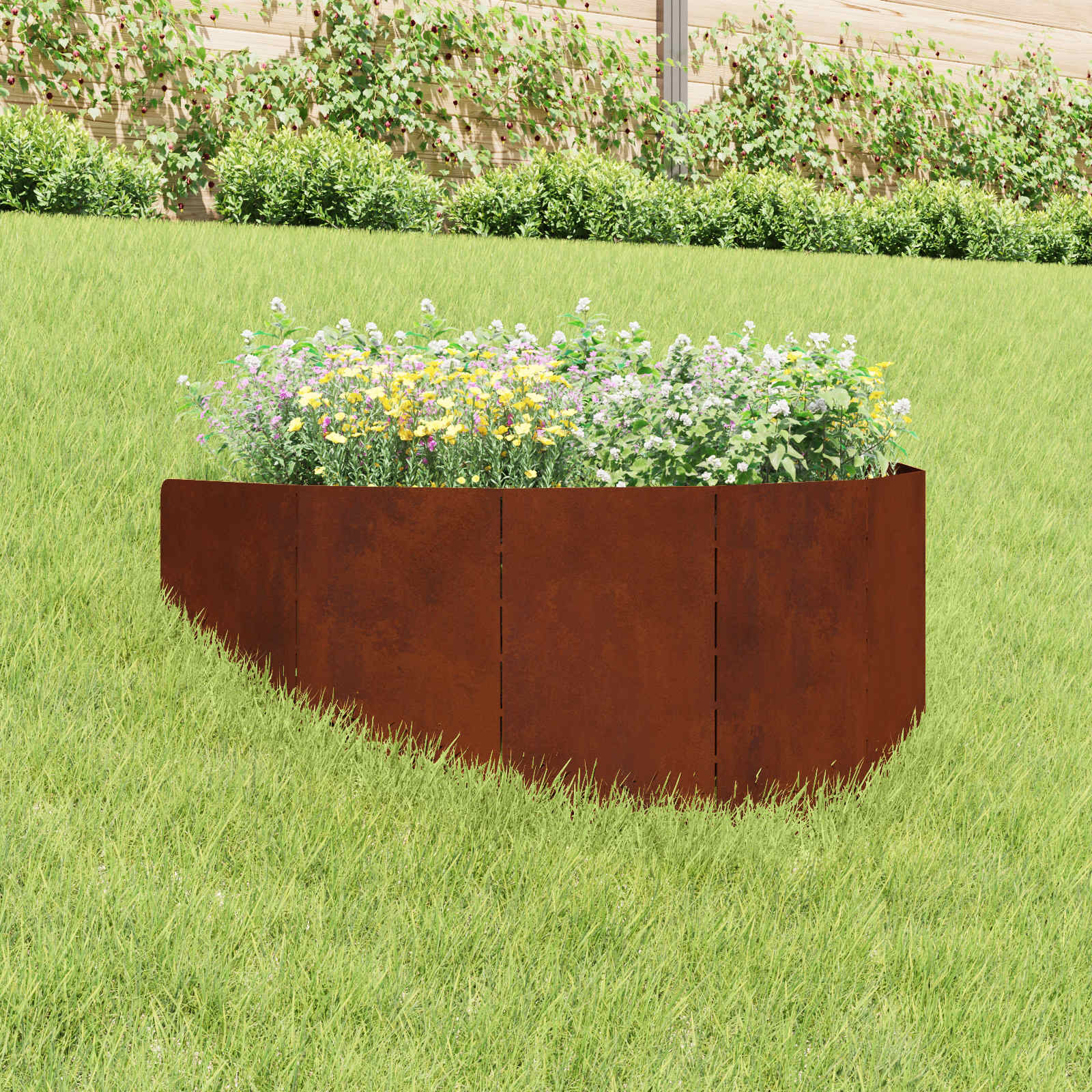 Raseneinfassung 100 x 45 cm Stahl Rostig
