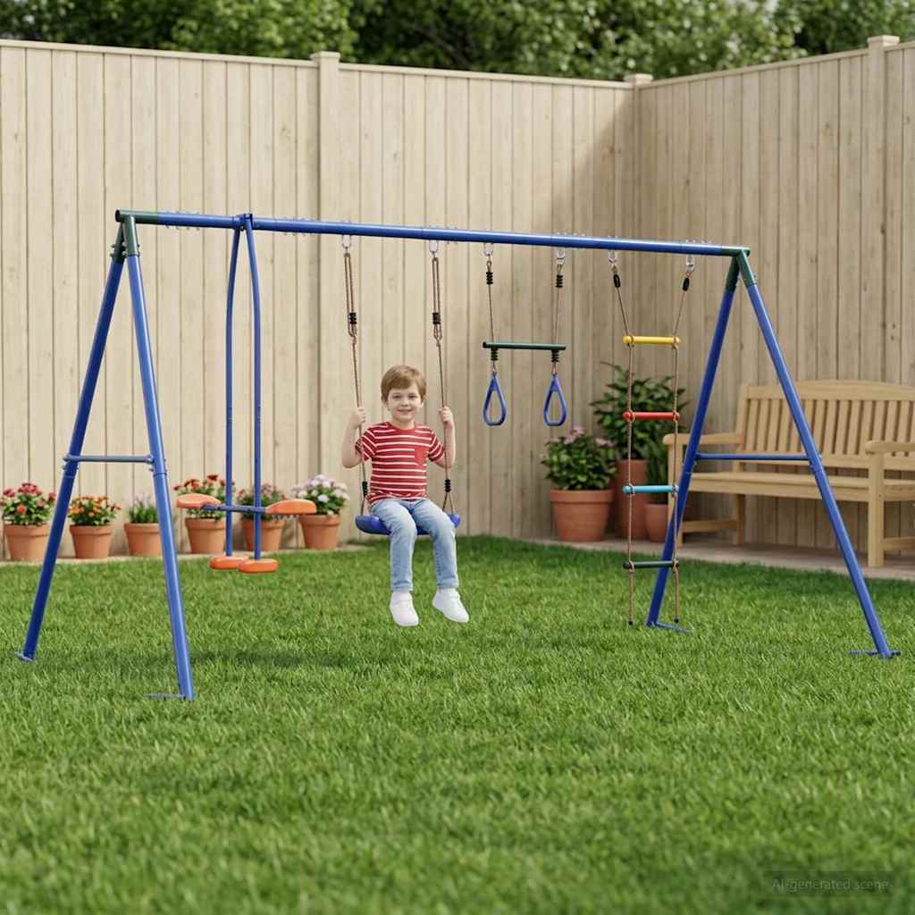 Outdoor Schaukelset Mehrfarbig Stahl und PE