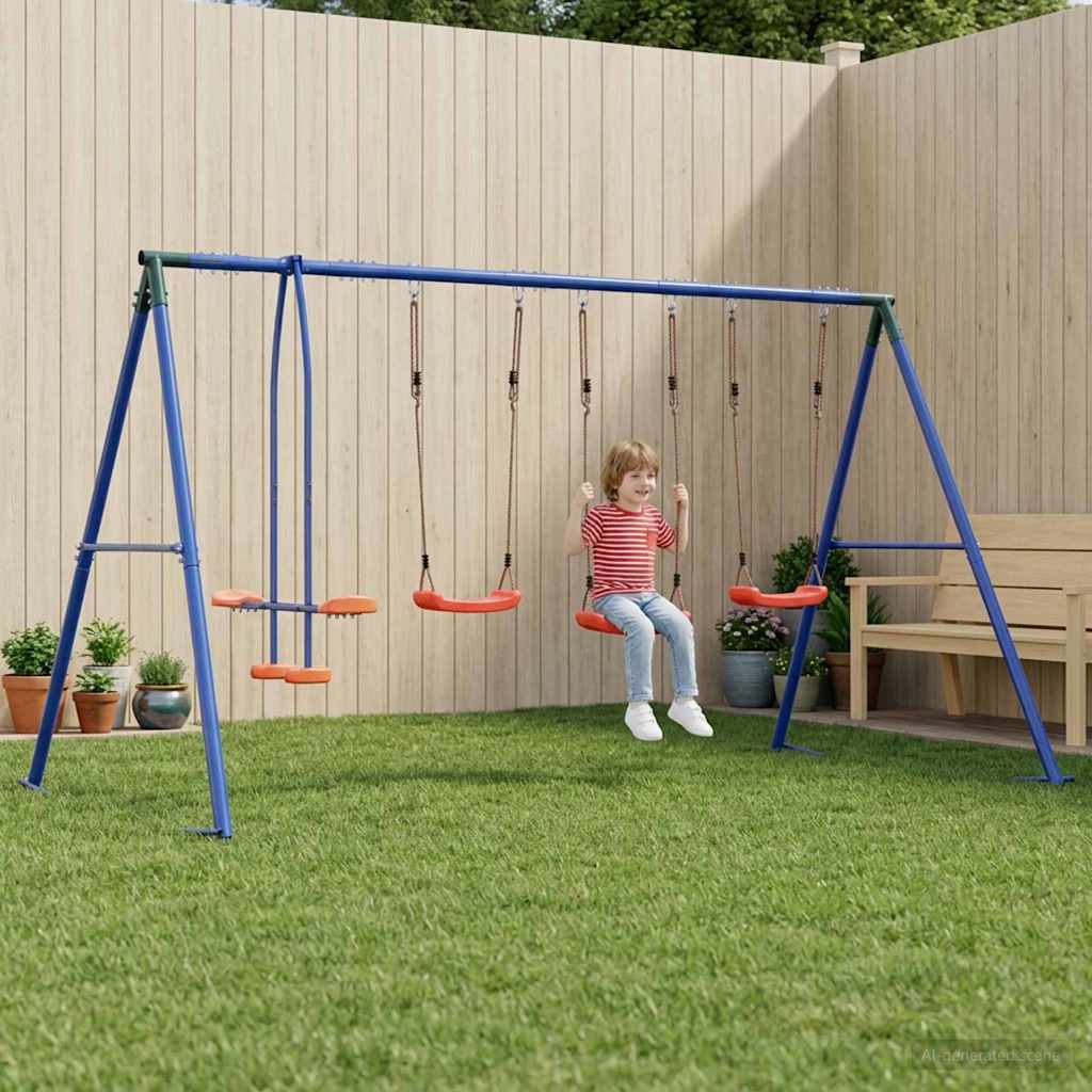 Outdoor Schaukelset Mehrfarbig Stahl und PE