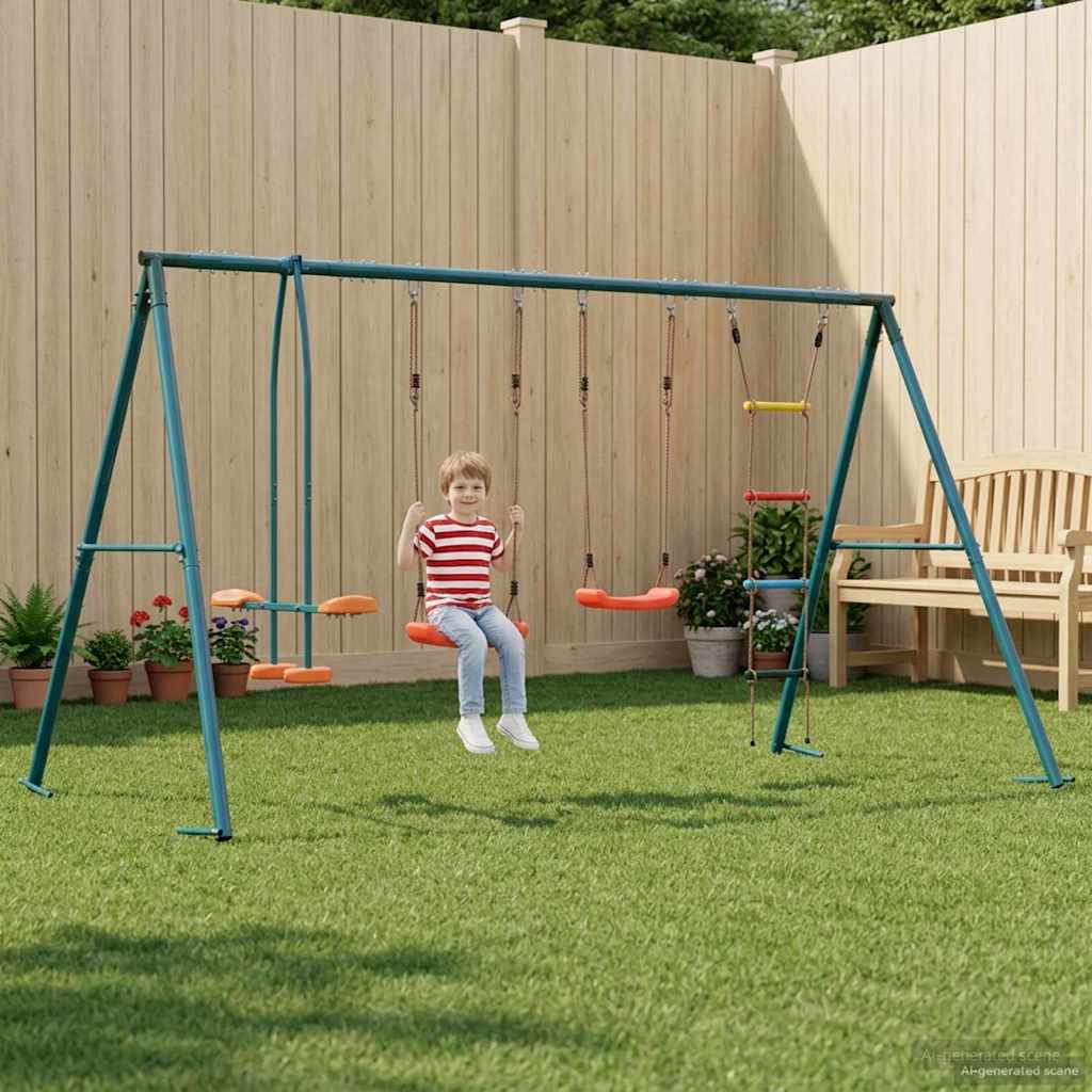 Outdoor Schaukelset Mehrfarbig Stahl und PE