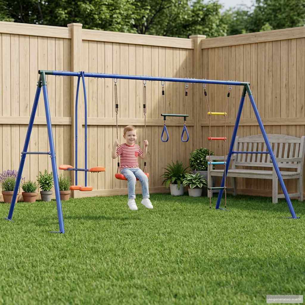 Outdoor Schaukelset Mehrfarbig Stahl und PE