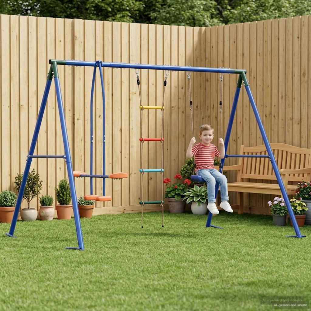 Outdoor Schaukelset Mehrfarbig Stahl und PE