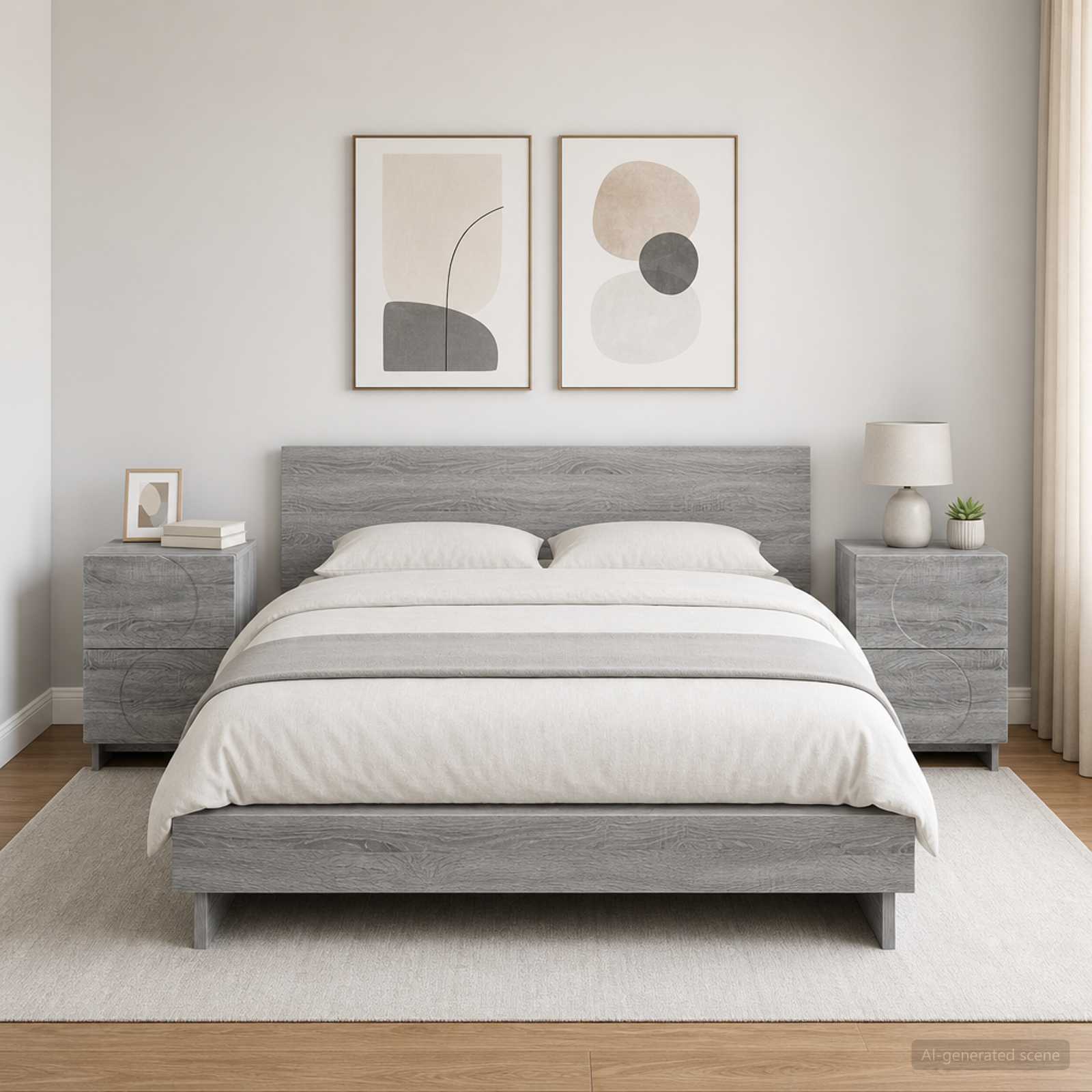 Nachttisch 2 stk. Sonoma-Grau 33,5 x 34,5 x 50 cm Holzwerkstoff