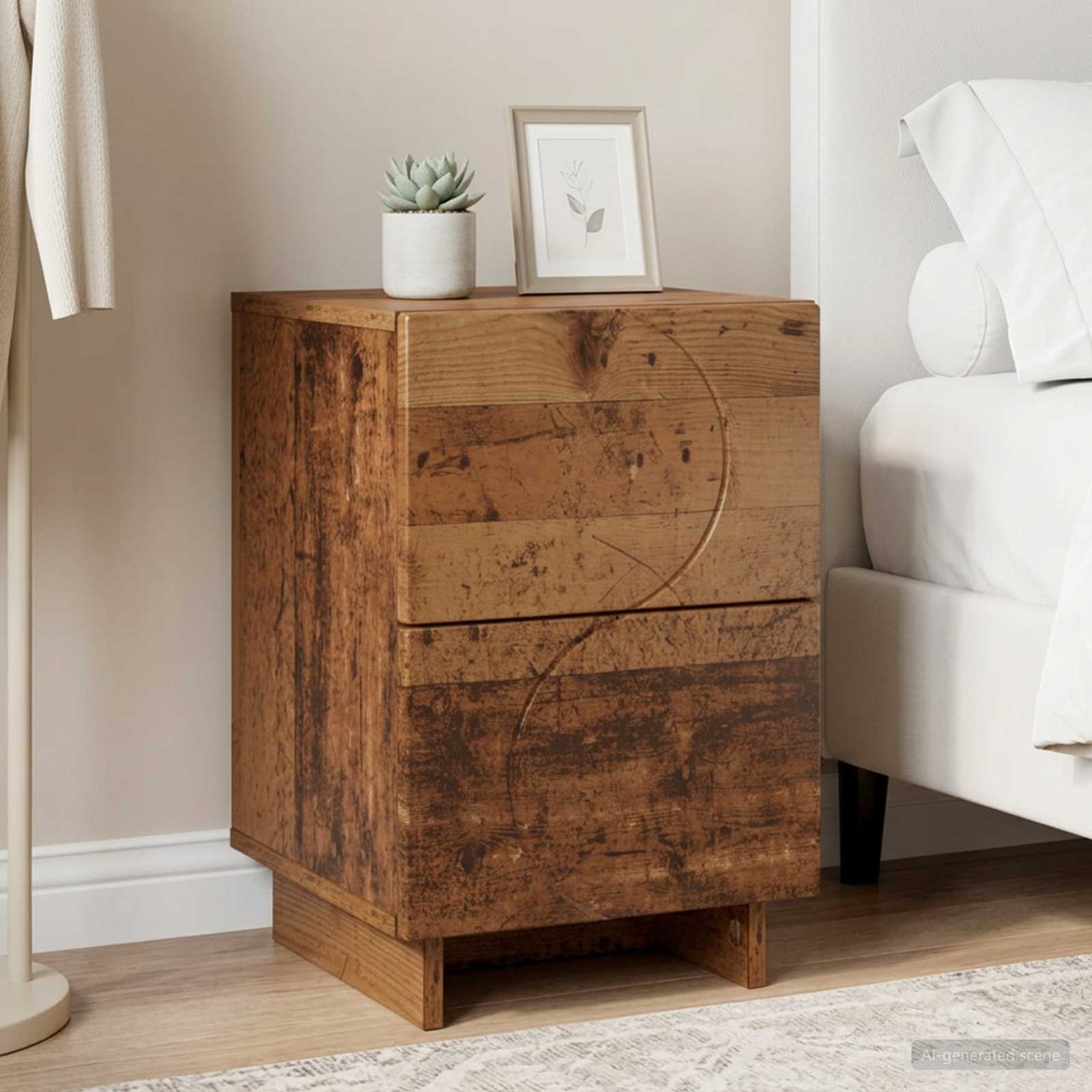 Nachttisch Eichenholz 33,5 x 34,5 x 50 cm Holzwerkstoff