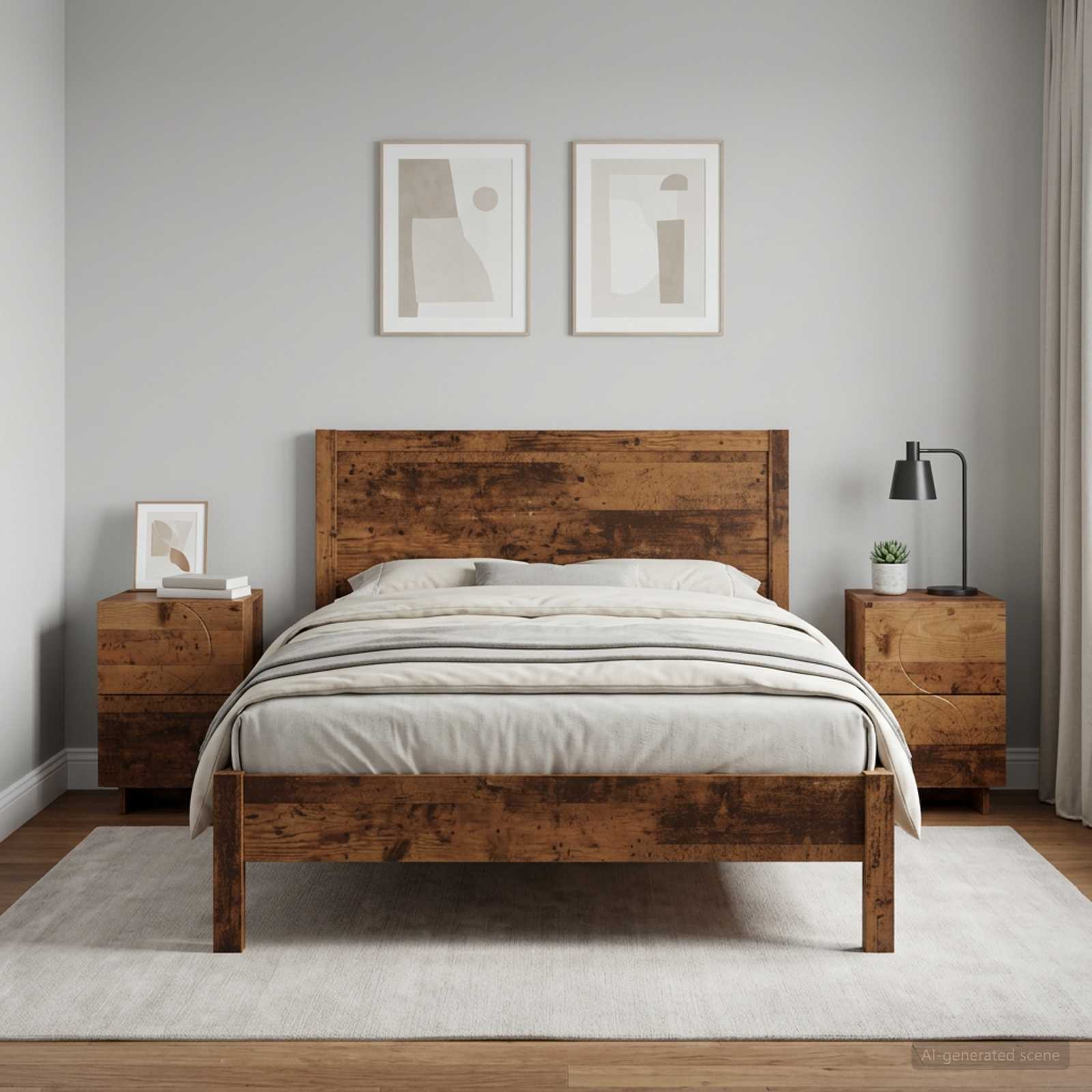 Nachttisch 2 stk. Eichenholz 33,5 x 34,5 x 50 cm Holzwerkstoff