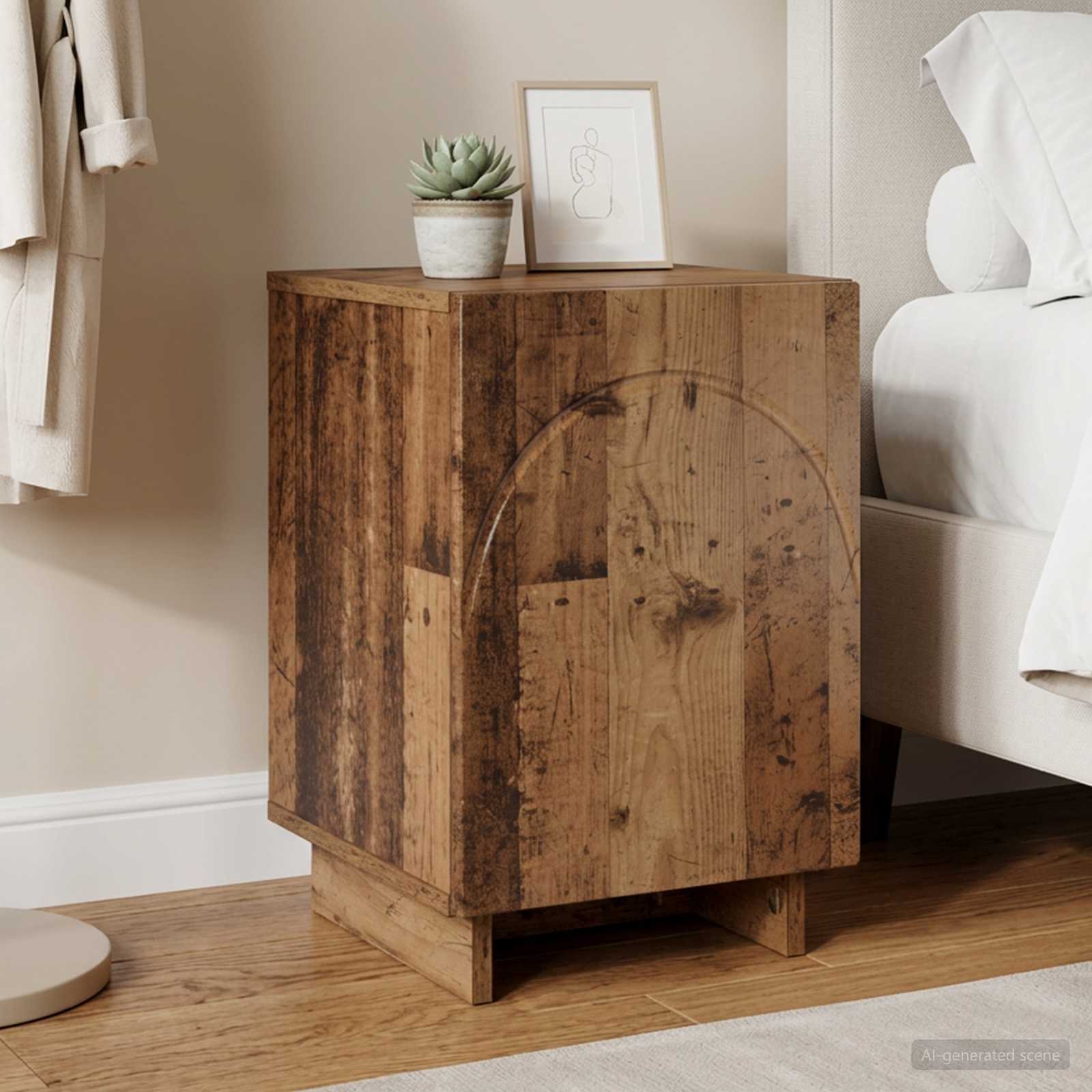 Nachttisch Altholz 33,5 x 34,5 x 50 cm Holzwerkstoff