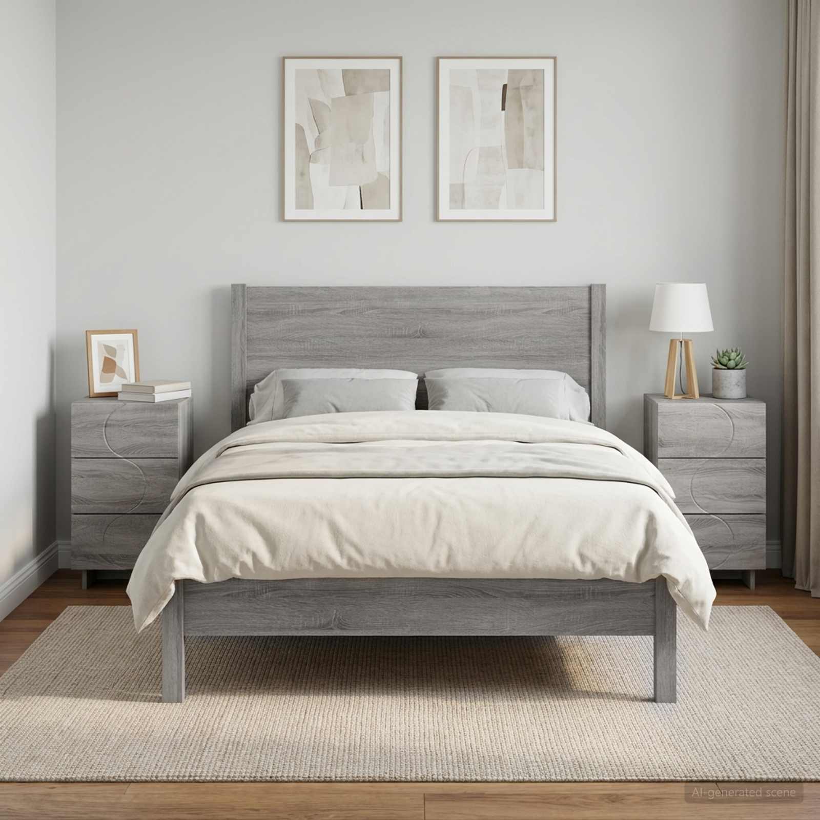Nachttisch 2 stk. Sonoma-Grau 33,5 x 34,5 x 60 cm Holzwerkstoff