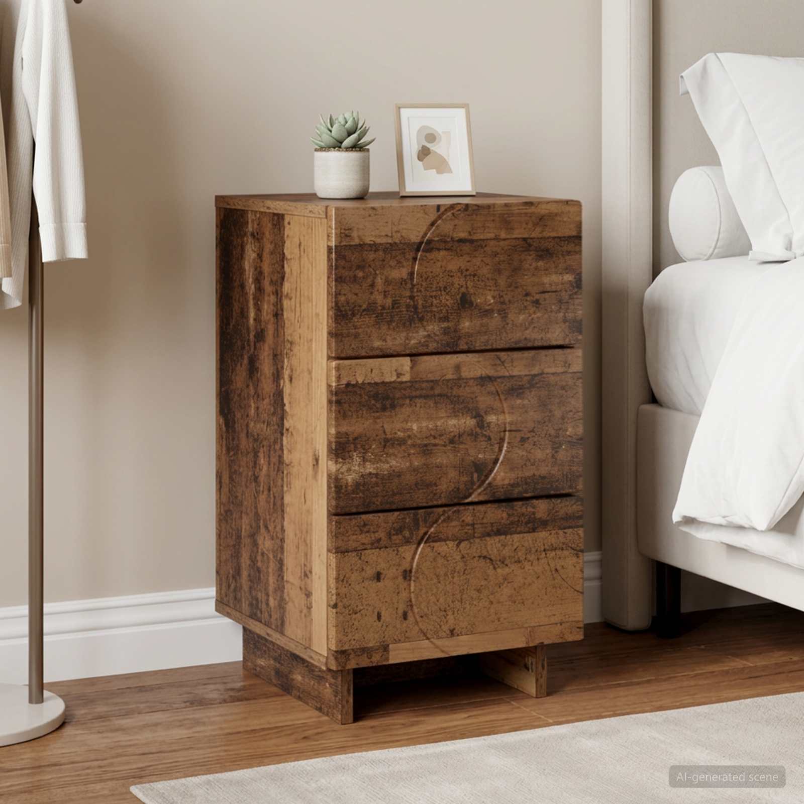 Nachttisch Altholz 33,5 x 34,5 x 60 cm Holzwerkstoff
