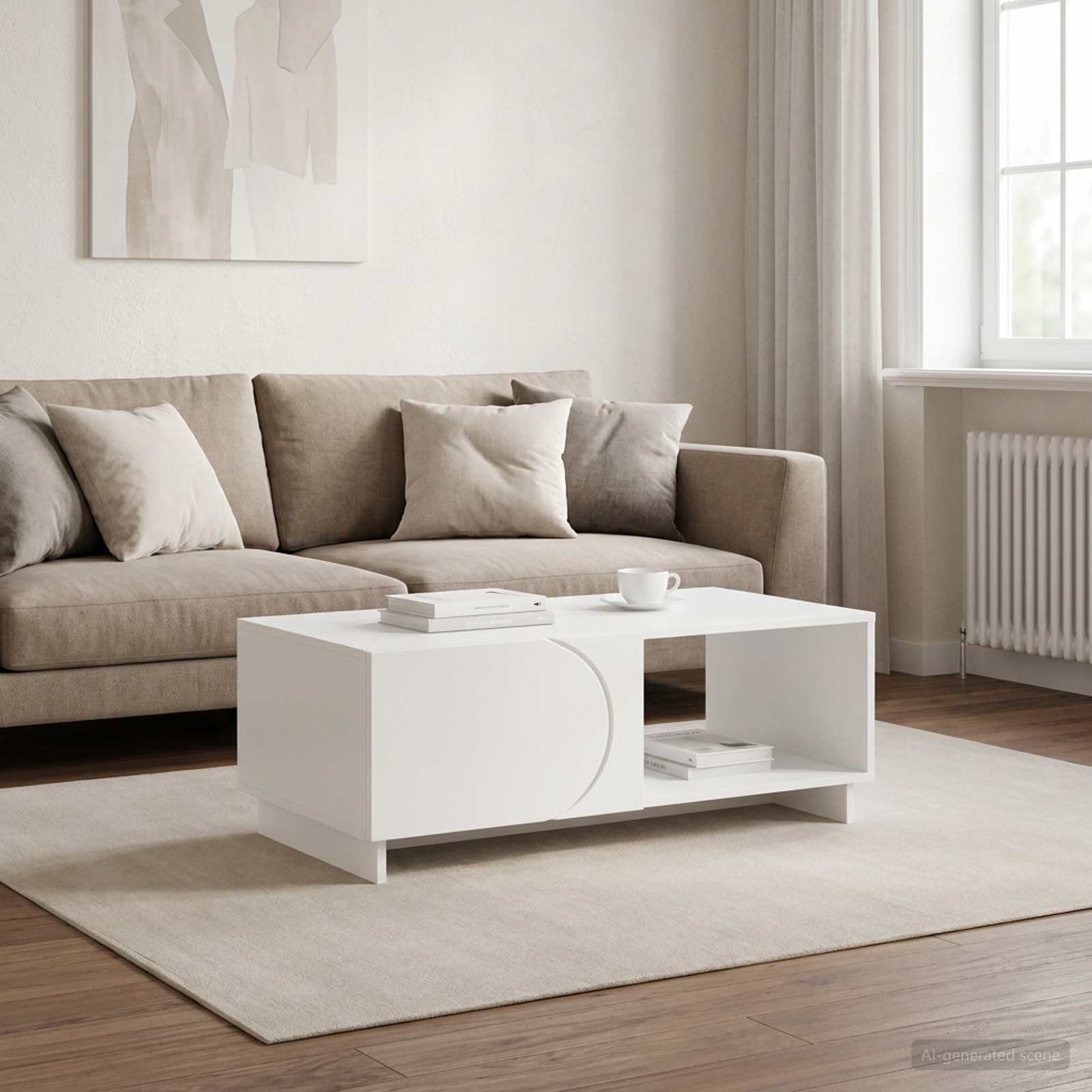 Couchtisch Weiß 95 x 50,5 x 35 cm Holzwerkstoff