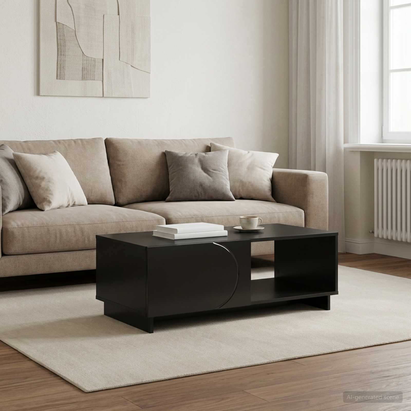 Couchtisch Schwarz 95 x 50,5 x 35 cm Holzwerkstoff