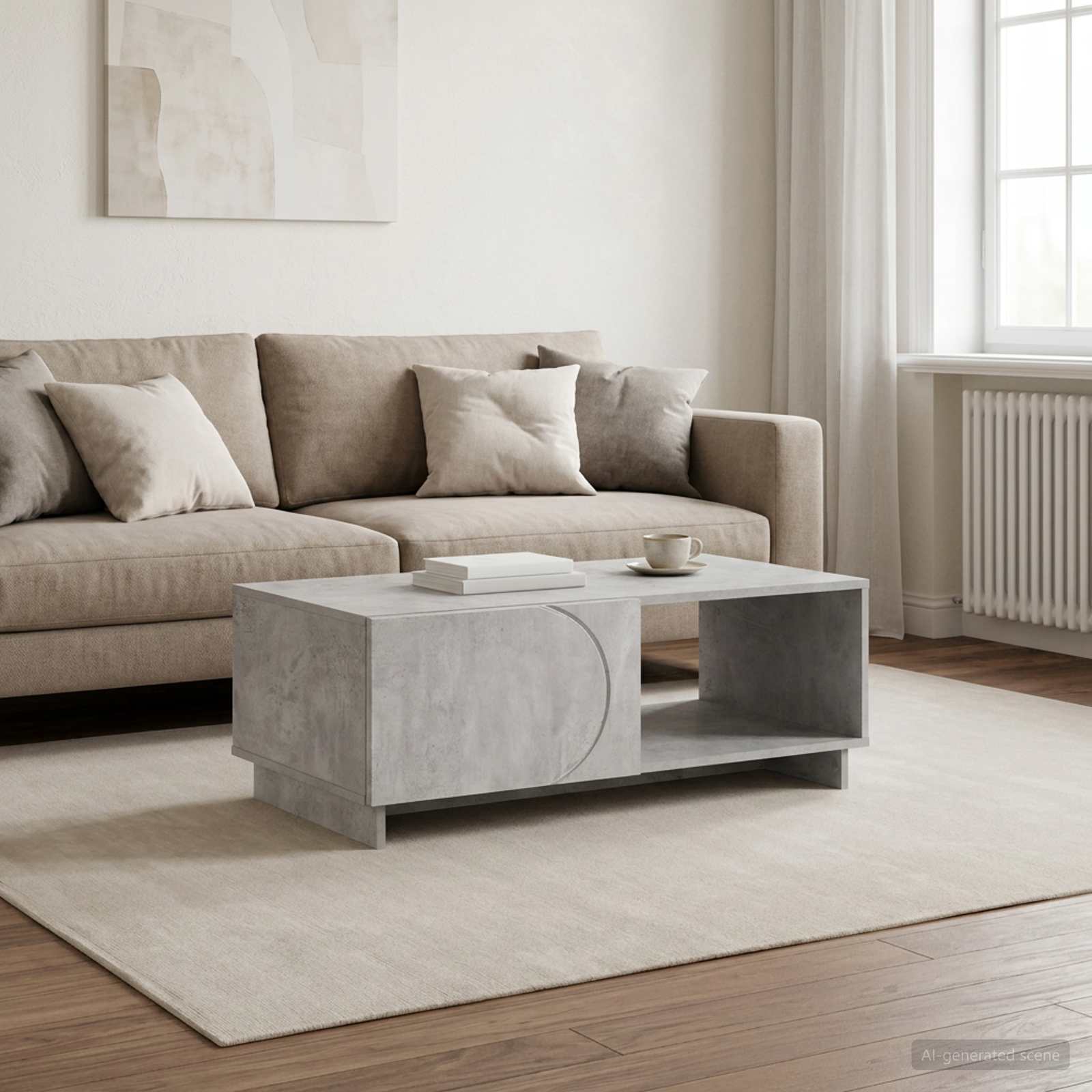 Couchtisch Betongrau 95 x 50,5 x 35 cm Holzwerkstoff
