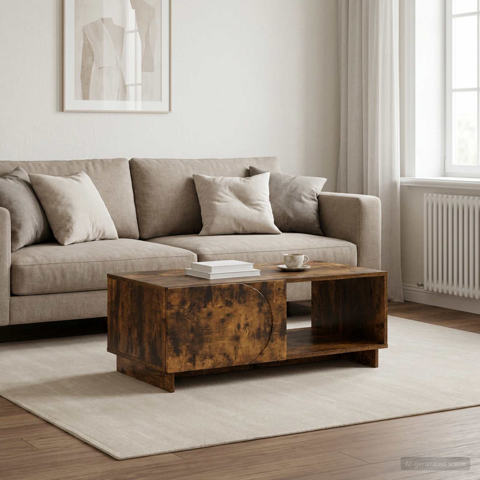 Couchtisch Räuchereiche 95 x 50,5 x 35 cm Holzwerkstoff