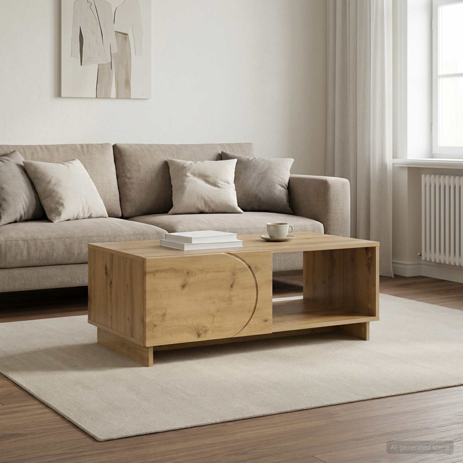 Couchtisch Artisan-Eiche 95 x 50,5 x 35 cm Holzwerkstoff