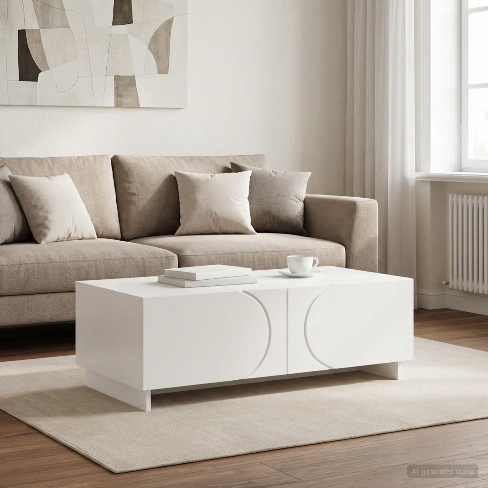 Couchtisch Weiß 102 x 50,5 x 35 cm Holzwerkstoff